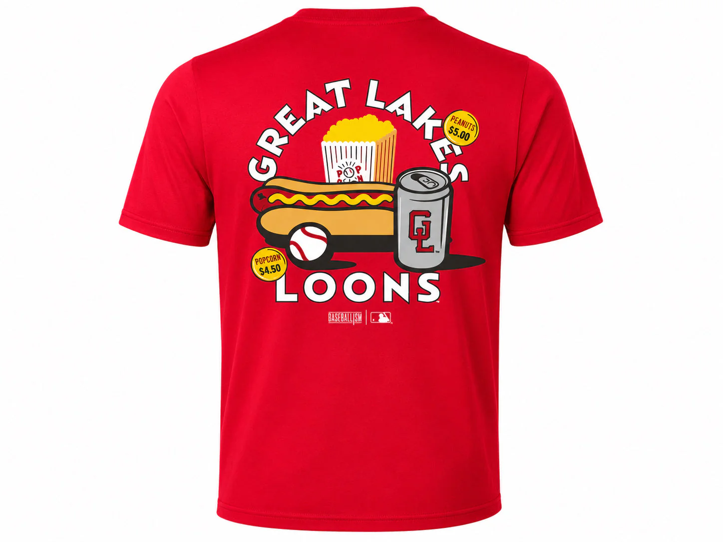 Great Lakes Loons Baseballism Ballpark Food T-shirt