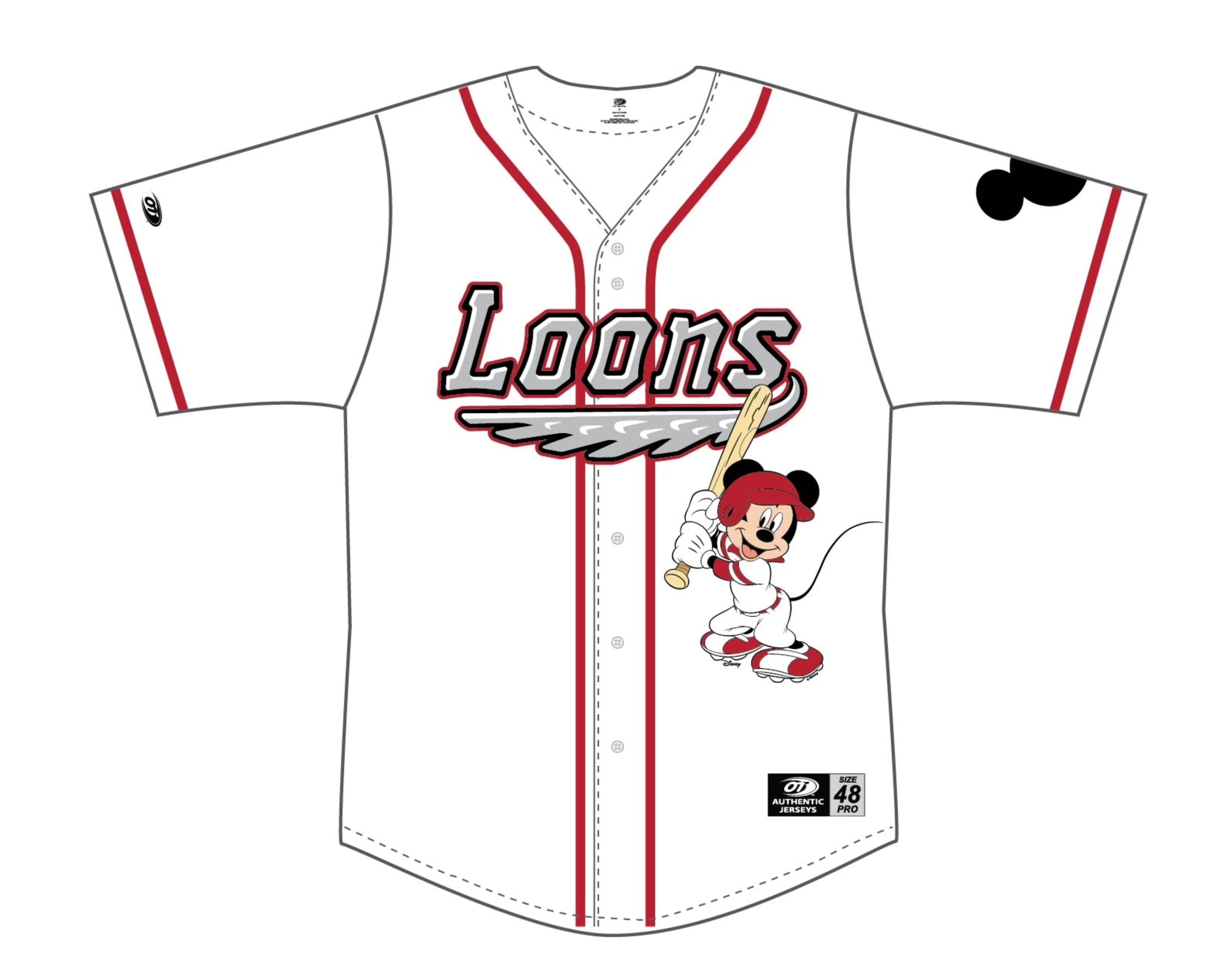 Great Lakes Loons OT Sports Mickey Mouse Replica Jersey - Youth - Image 2