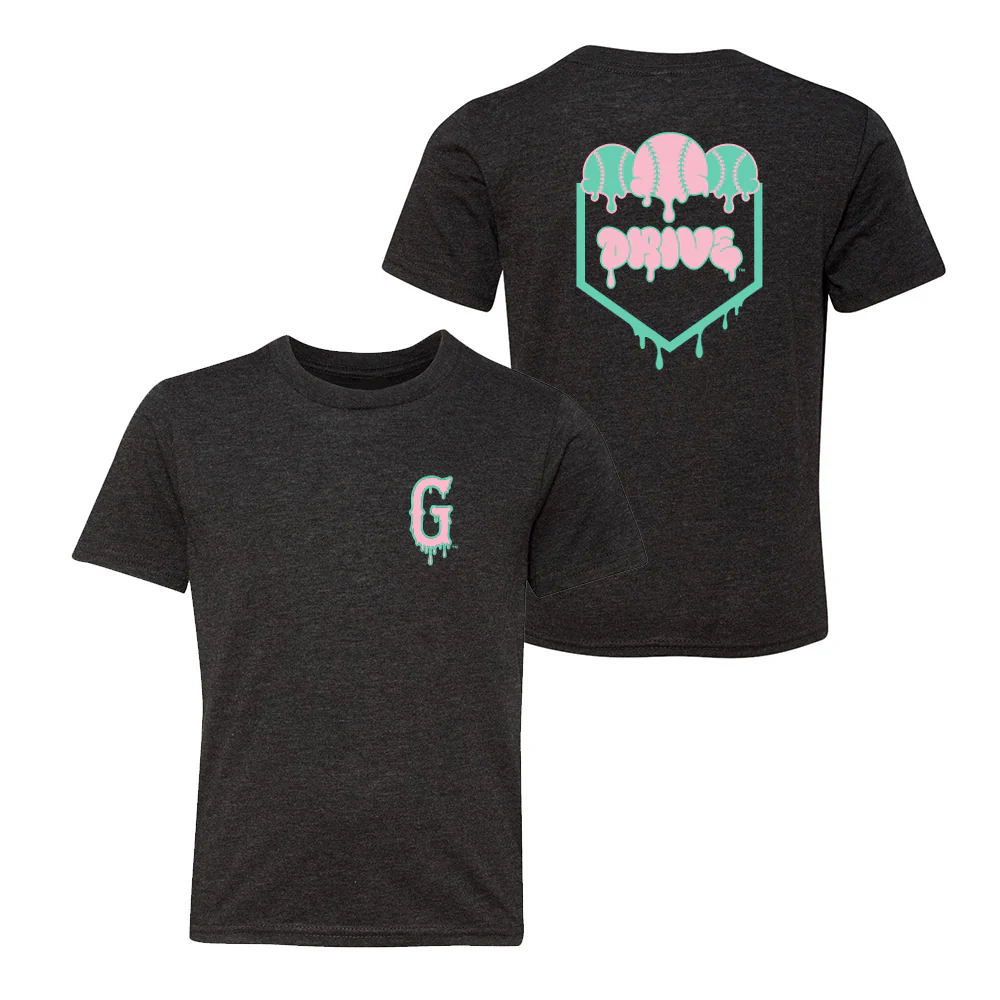 Greenville Drive 108 Stitches Youth Black Ice Cream Tee