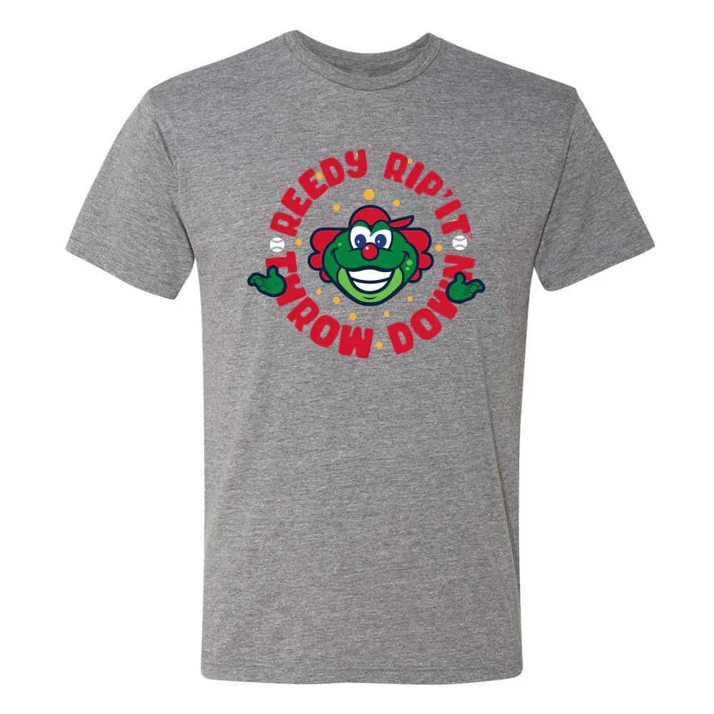 Greenville Drive 108 Stitches Youth Gray Reedy Clown Tee