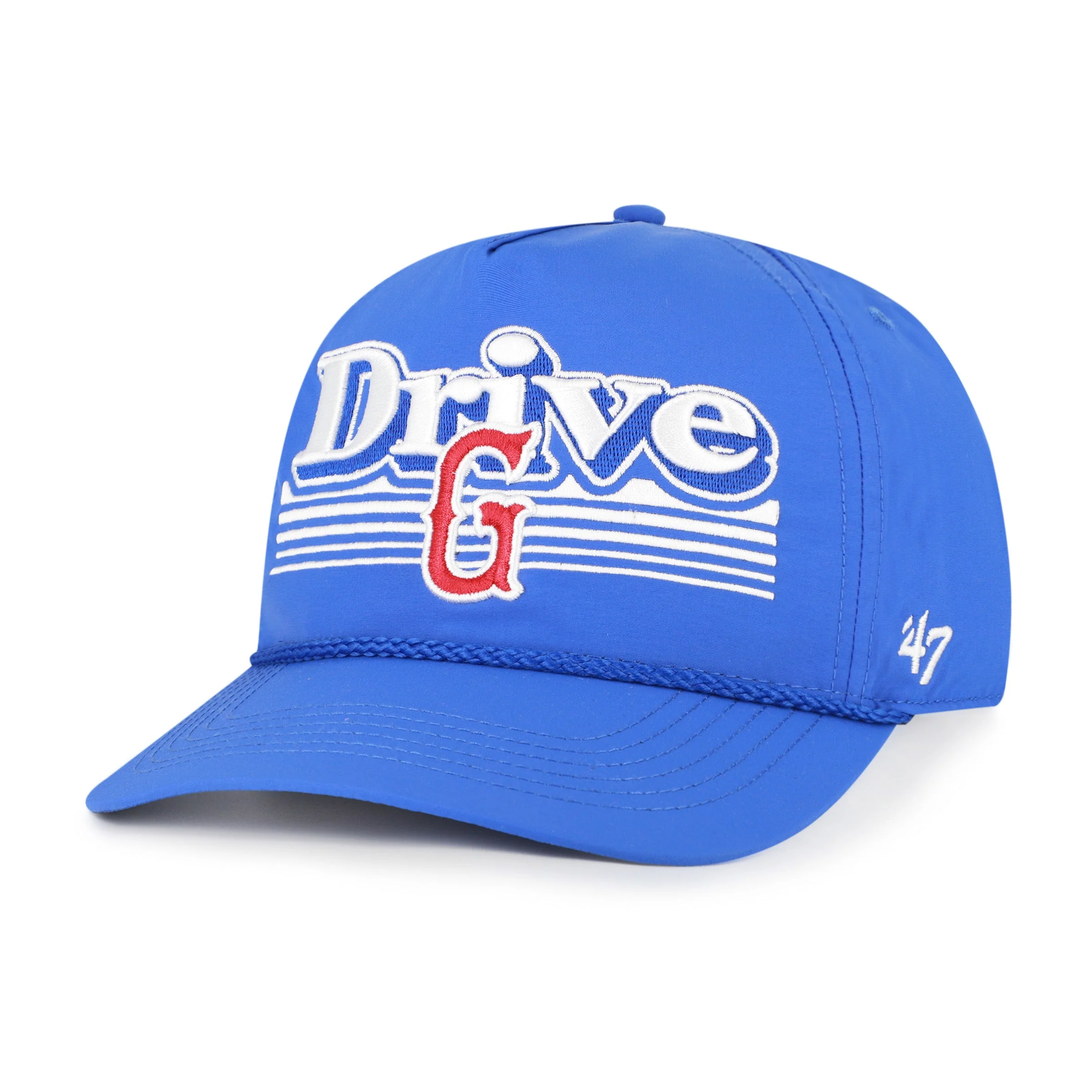 Greenville Drive 47 Brand Royal Nylon Script Fade Hitch Hat