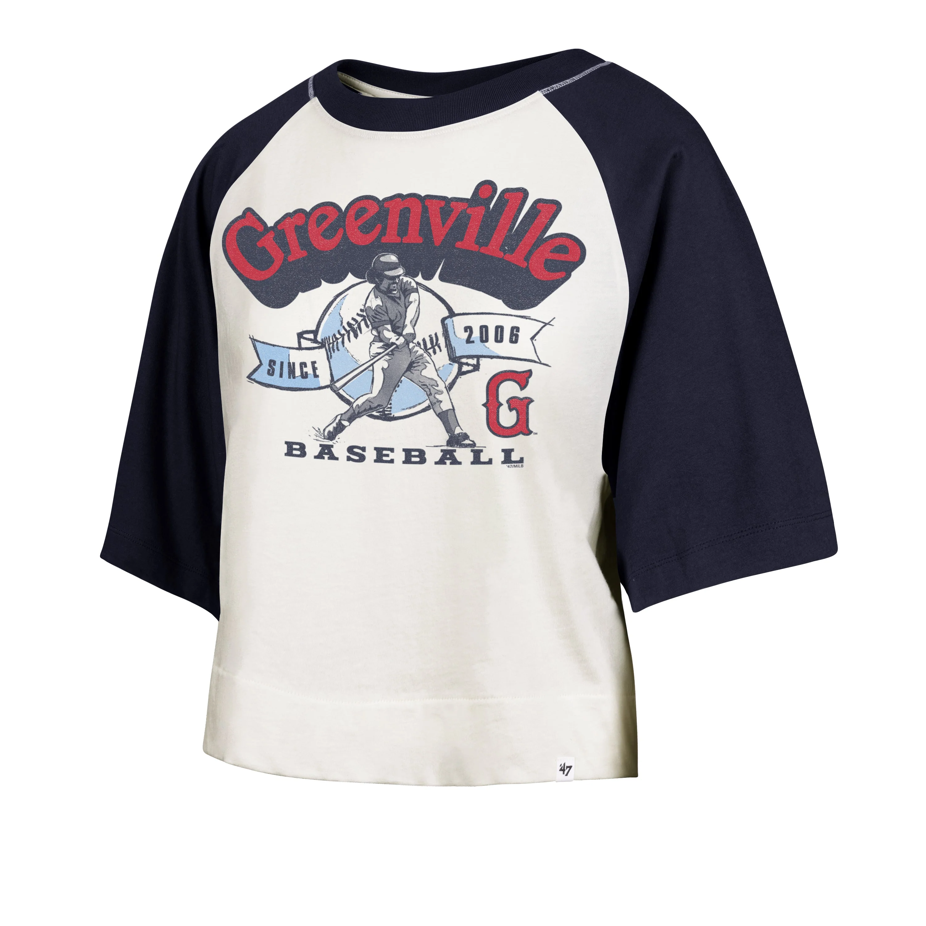 Greenville Drive 47 Brand Women's Infield Raglan Cropped Tee
