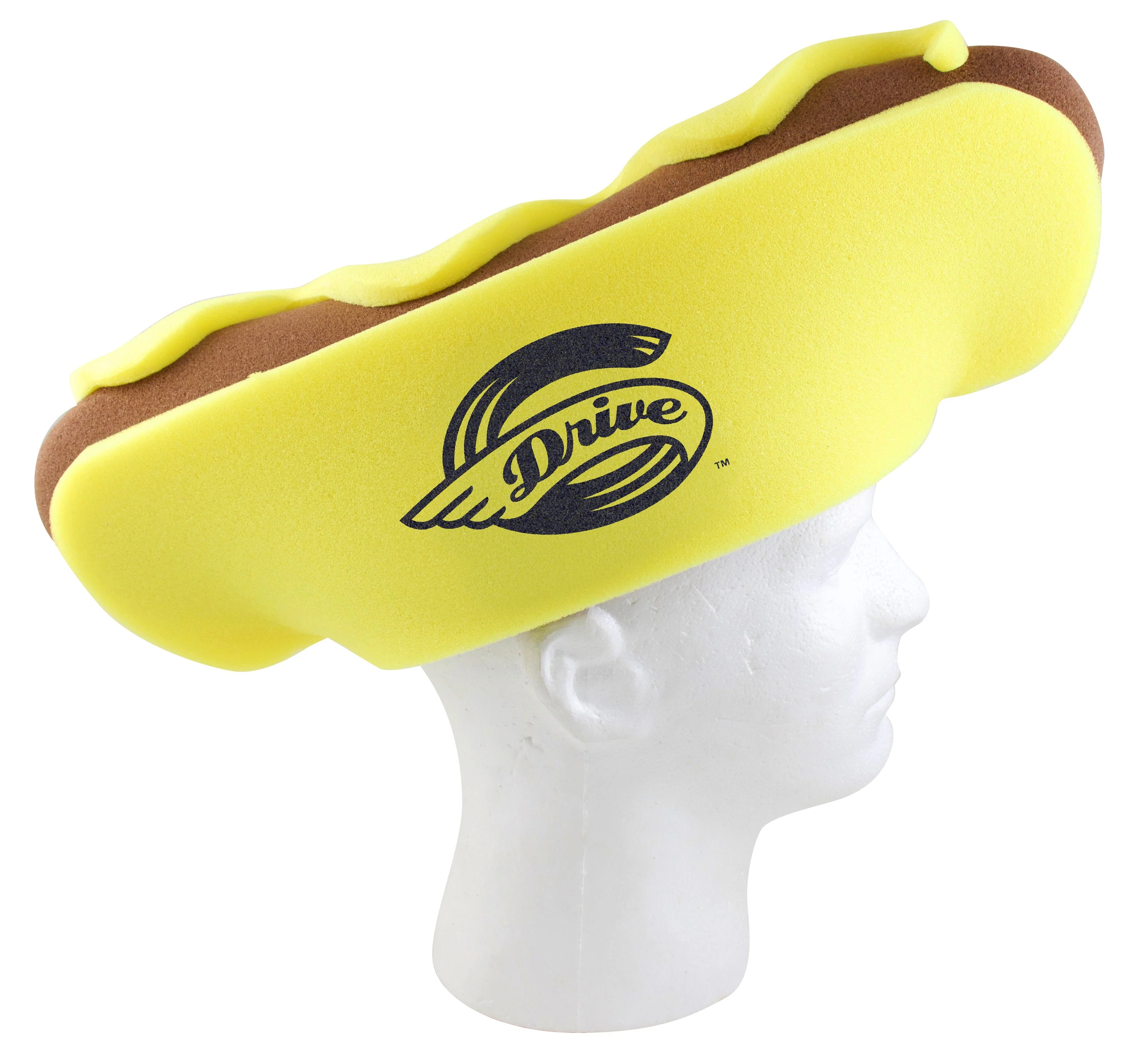 Greenville Drive Foamworx Yellow Hot Dog Hat - Image 2
