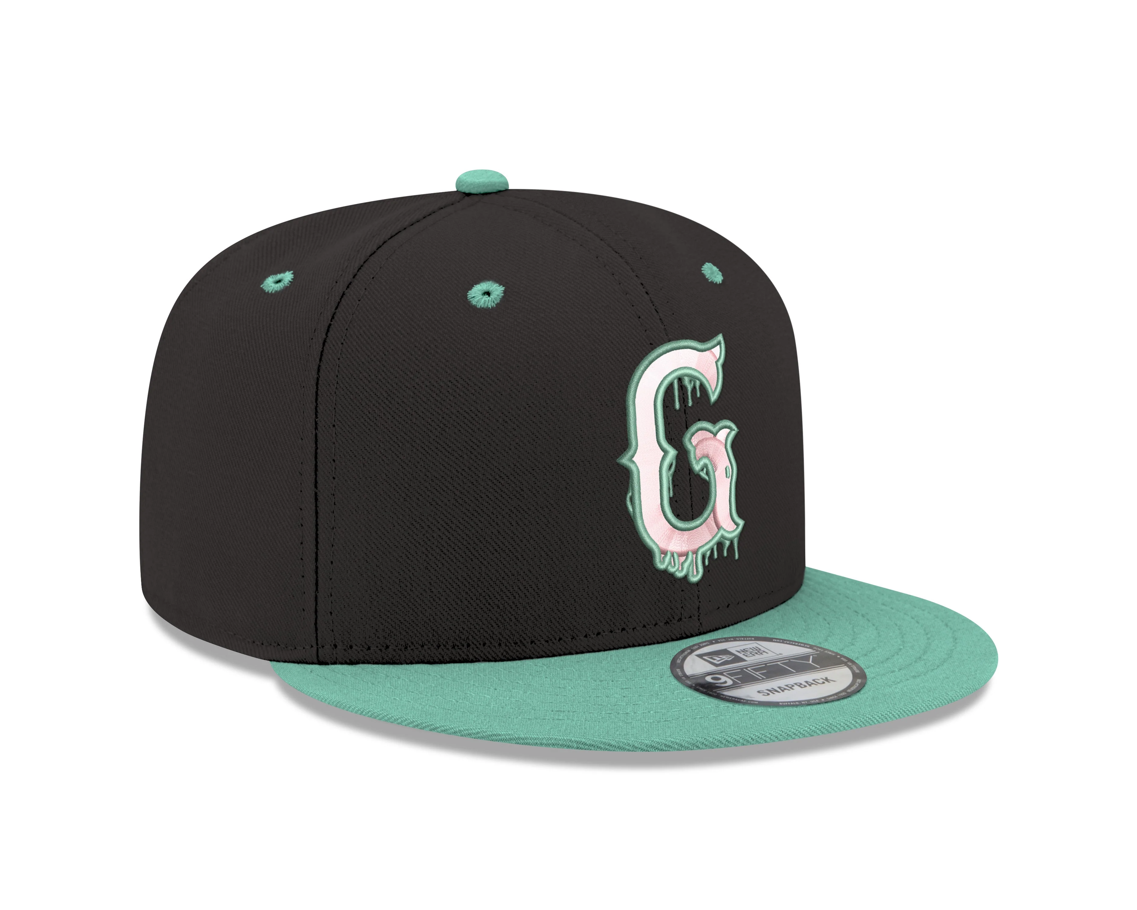 Greenville Drive New Era Black/Mint 9FIFTY Drip Hat - Image 2