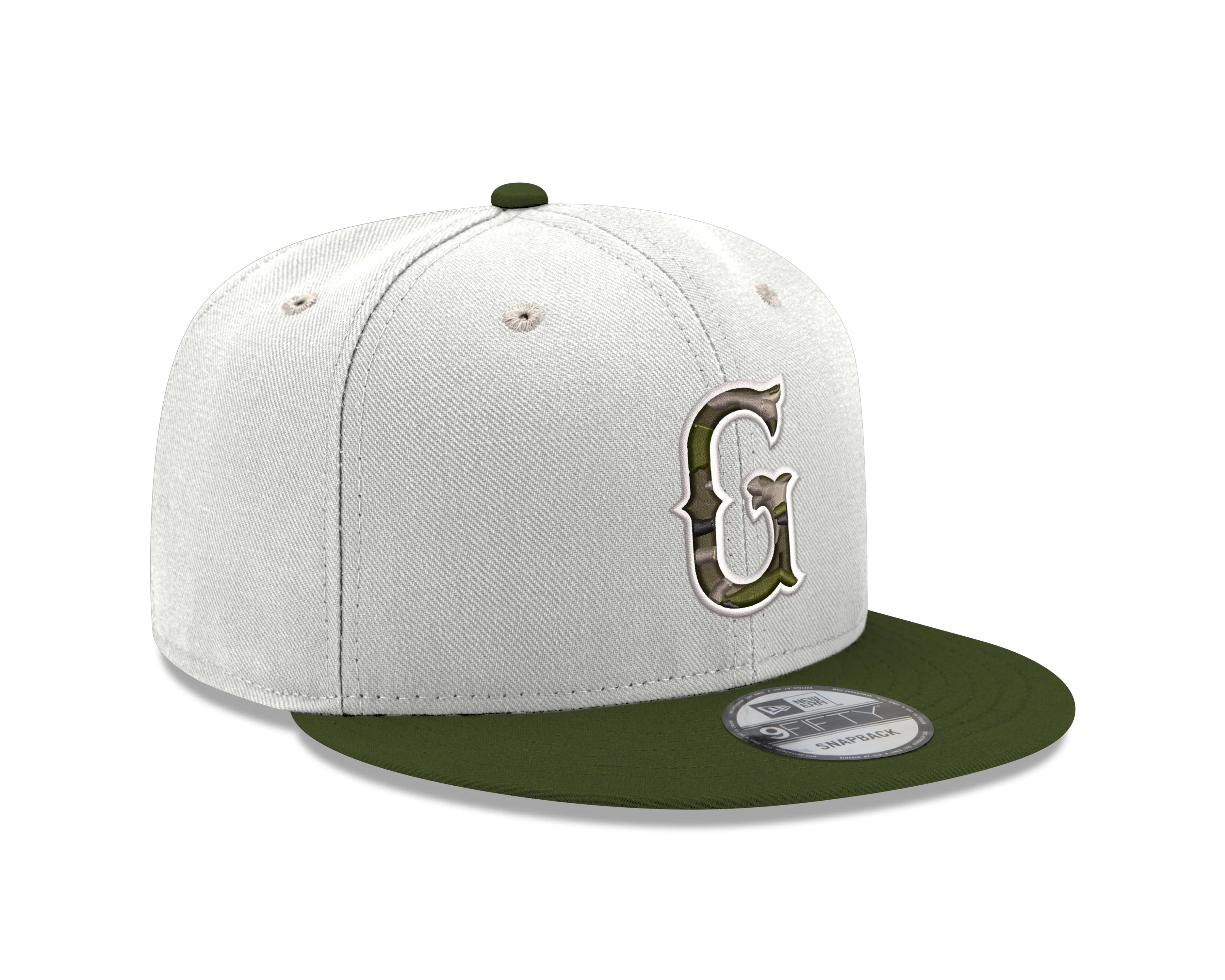 Greenville Drive New Era White/Army Camo G 9FIFTY Hat - Image 2