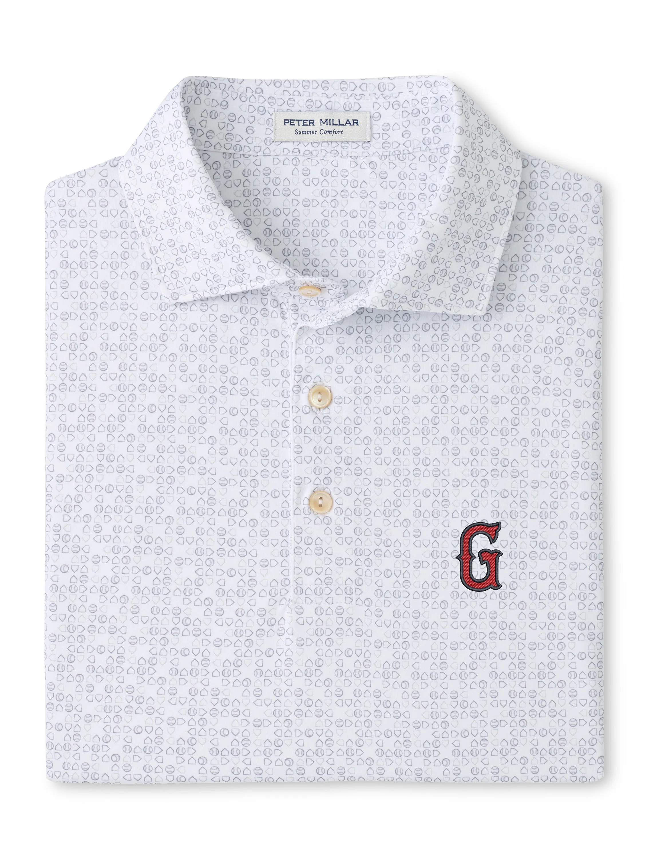 Greenville Drive Peter Millar White Bases Loaded Polo