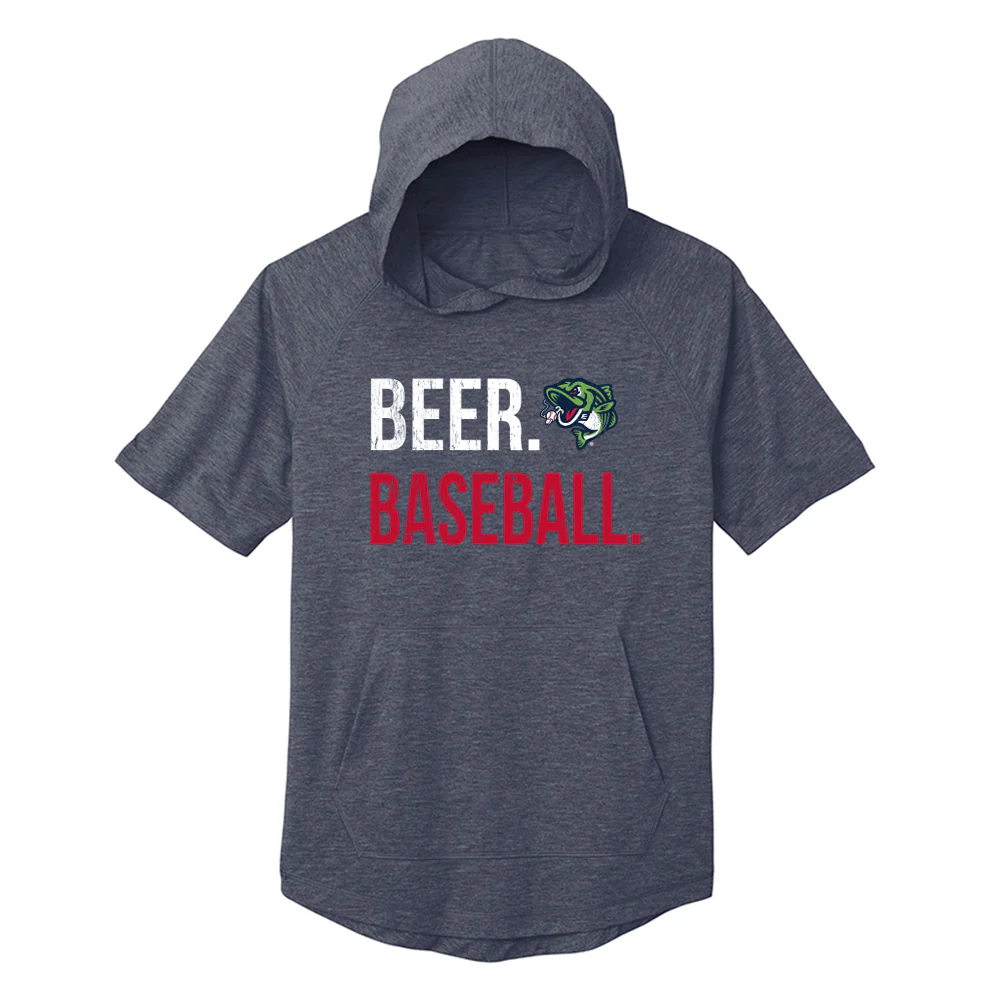 Gwinnett Stripers 108 Stitches Men's Beer Baseball Short Sleeve Hoodie Navy
