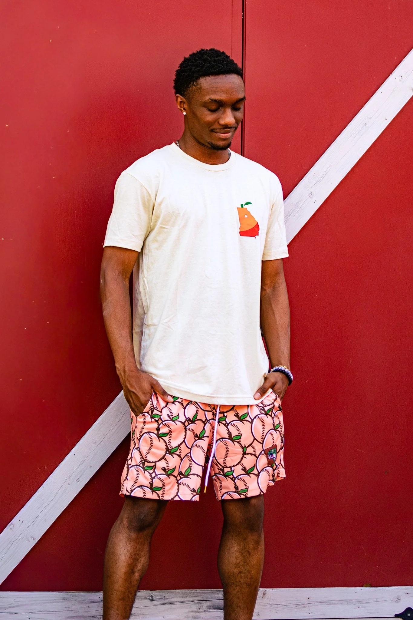 Gwinnett Stripers Baseballism Men's Georgia Peach Ball Shorts - Image 2