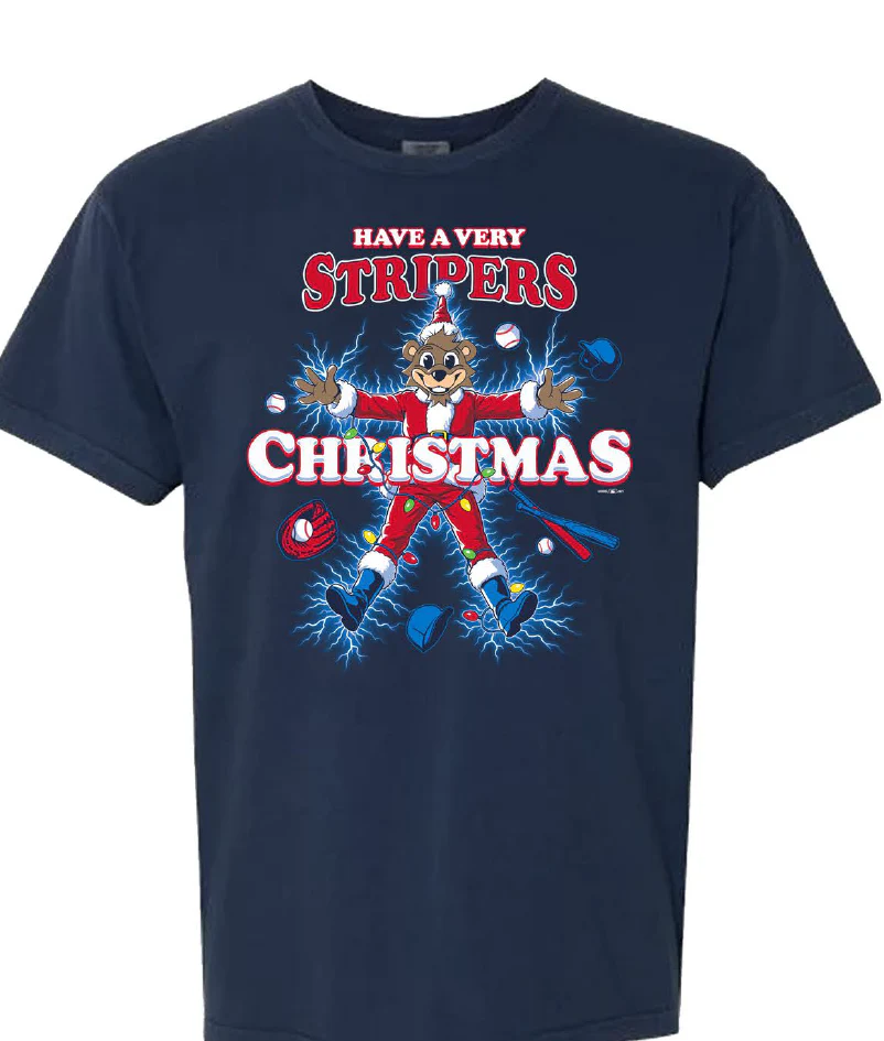 Gwinnett Stripers  GoTeez Mascot Shock Christmas Tee