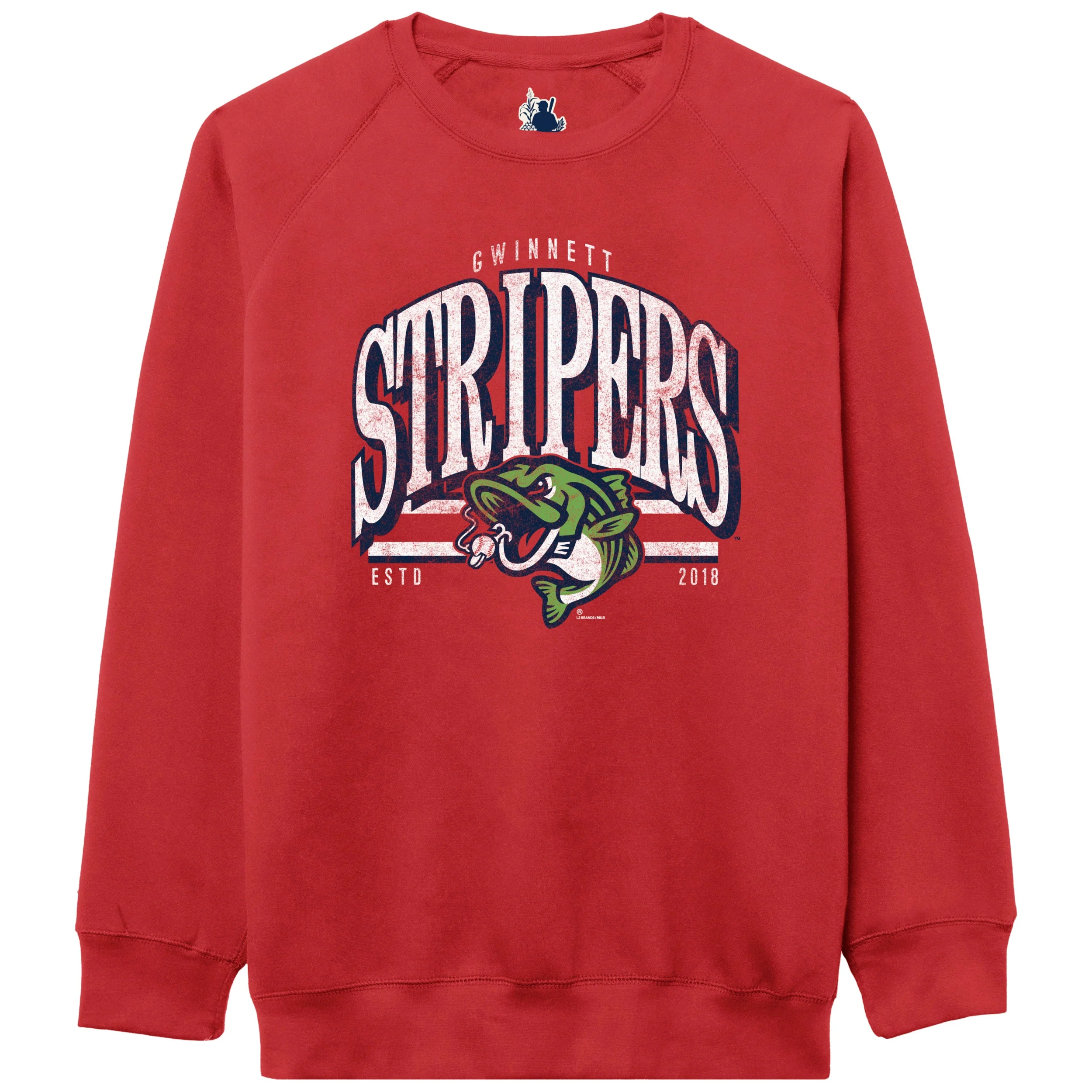 Gwinnett Stripers L2 Brands School Stripes Fleece Crewneck Sweatshirt