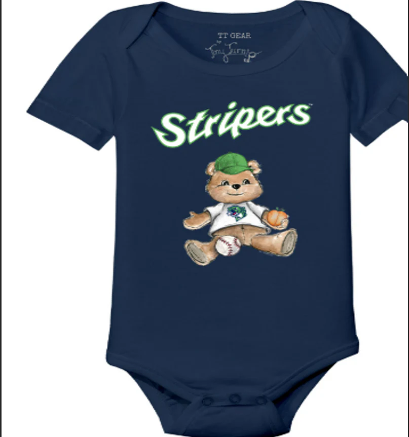 Gwinnett Stripers Tiny Turnip Infant Teddy Onesie