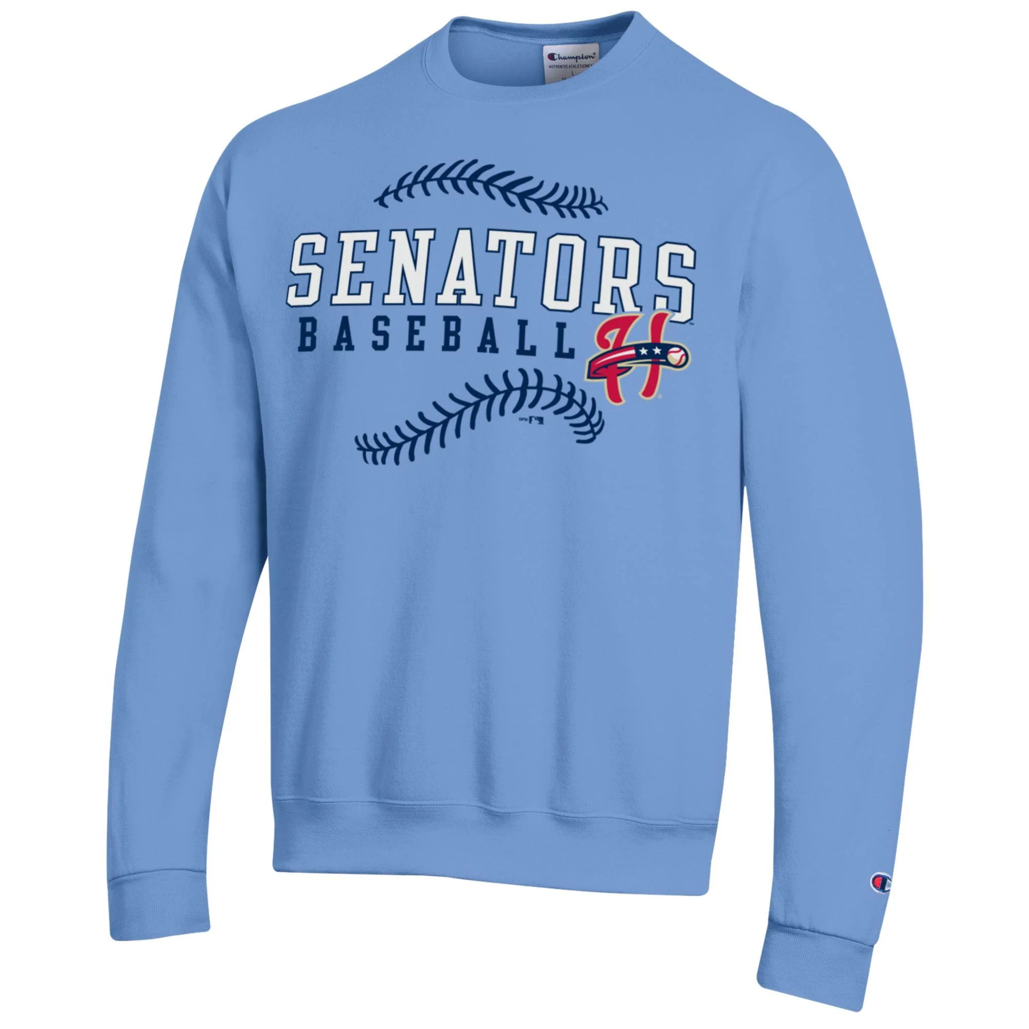 Harrisburg Senators Comfort Colors Light Blue Fleece Crew