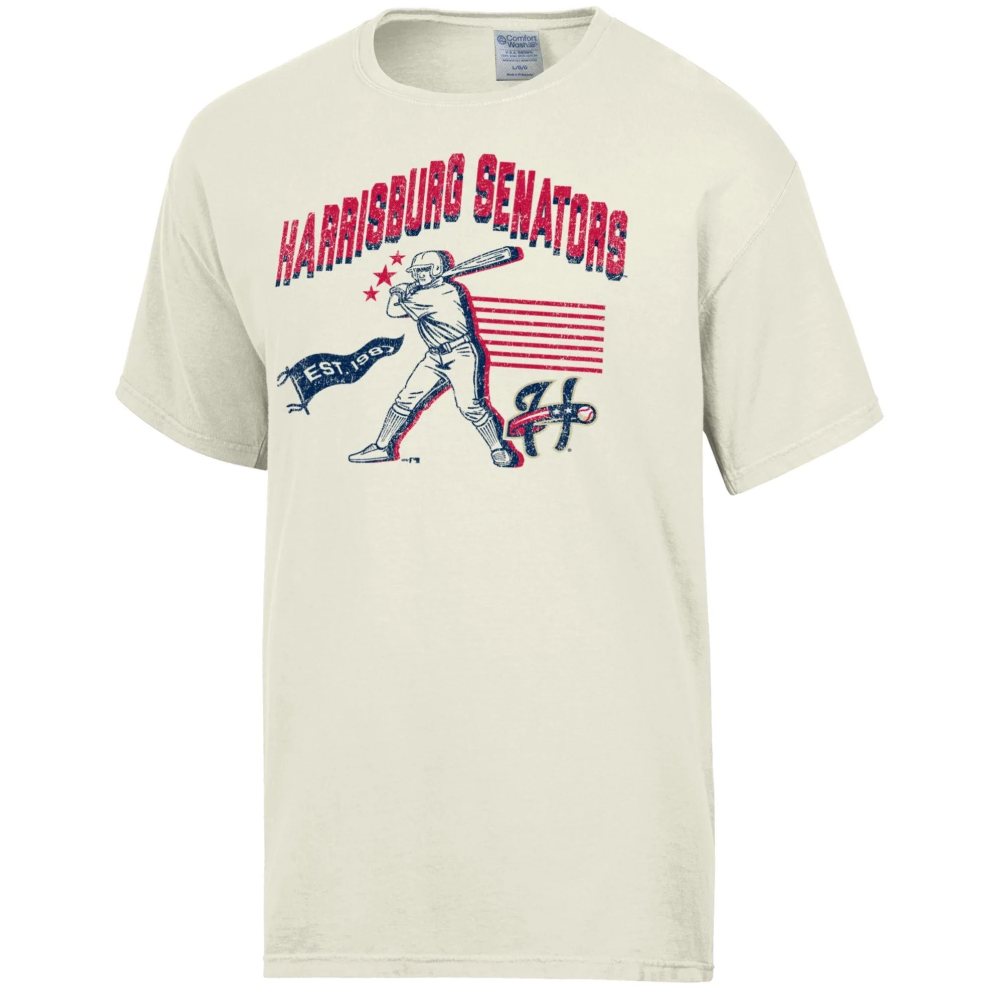 Harrisburg Senators Men's Comfort Wash Cream Retro Tee