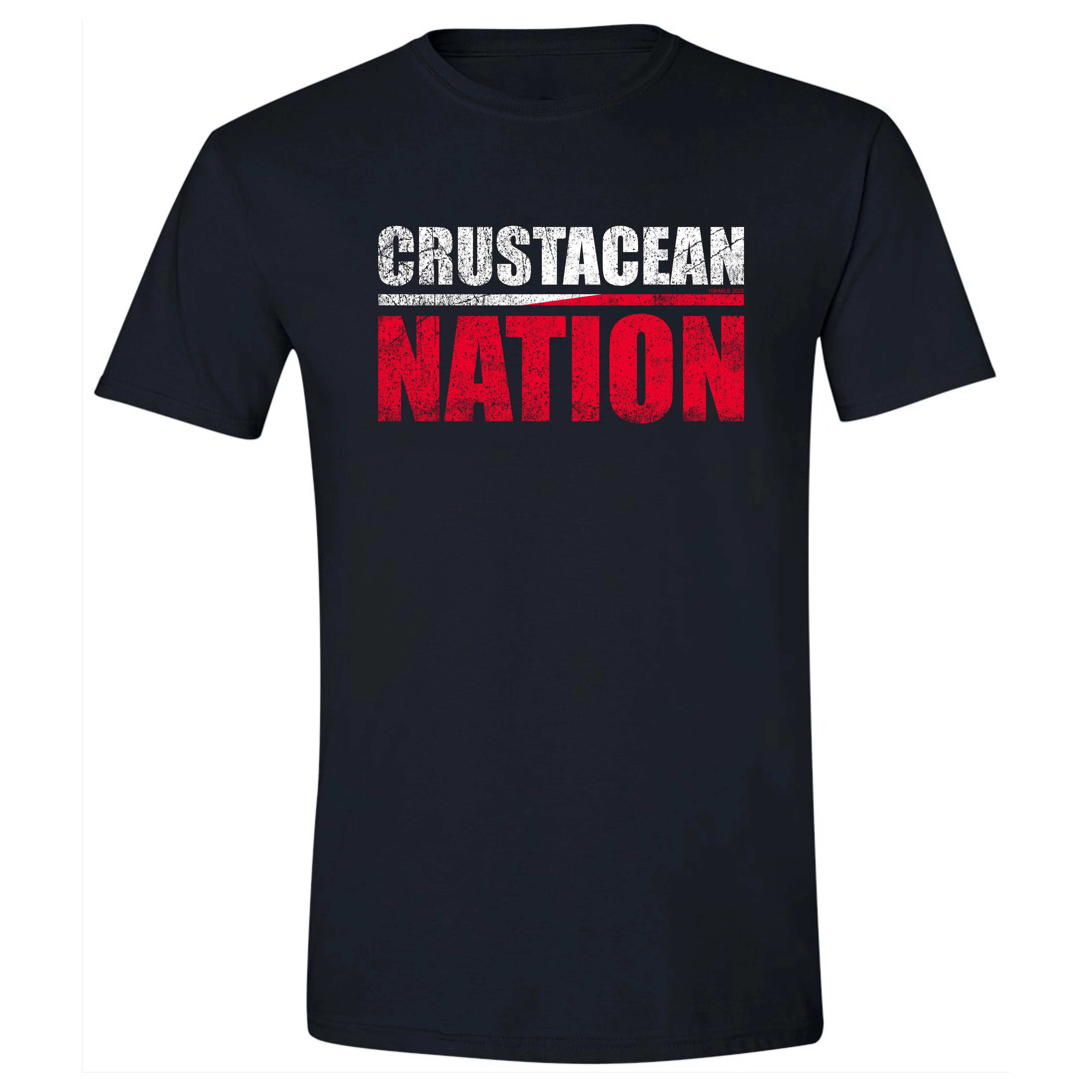 Hickory Crawdads 108 Stitches Vintage Crustacean Nation Black Tee
