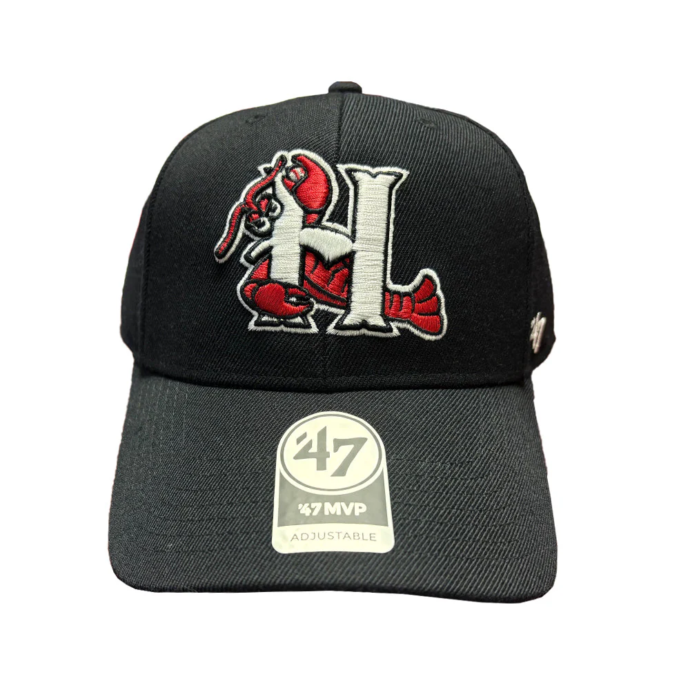 Hickory Crawdads '47 Black MVP H Logo Adjustable Hat - Image 2