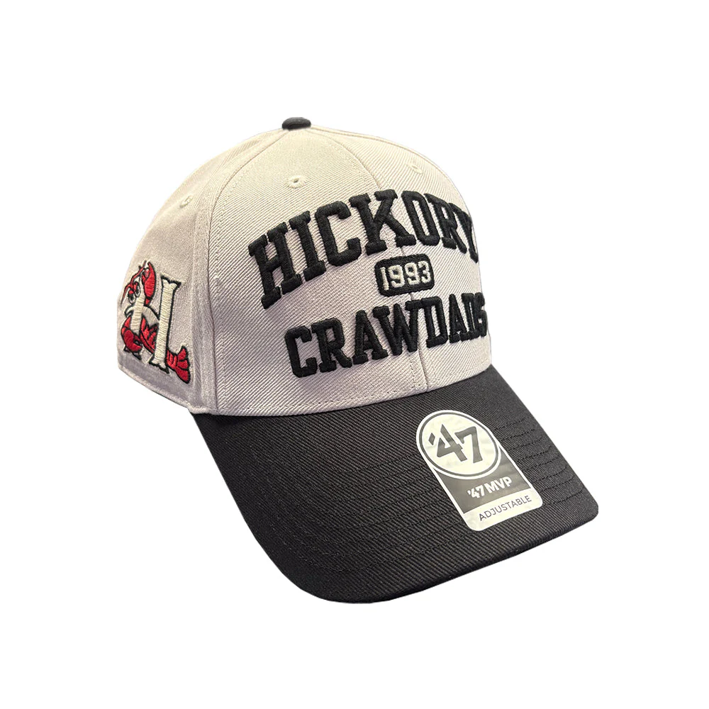 Hickory Crawdads '47 Bone/Black Broke Line MVP Adjustable Cap - Image 3