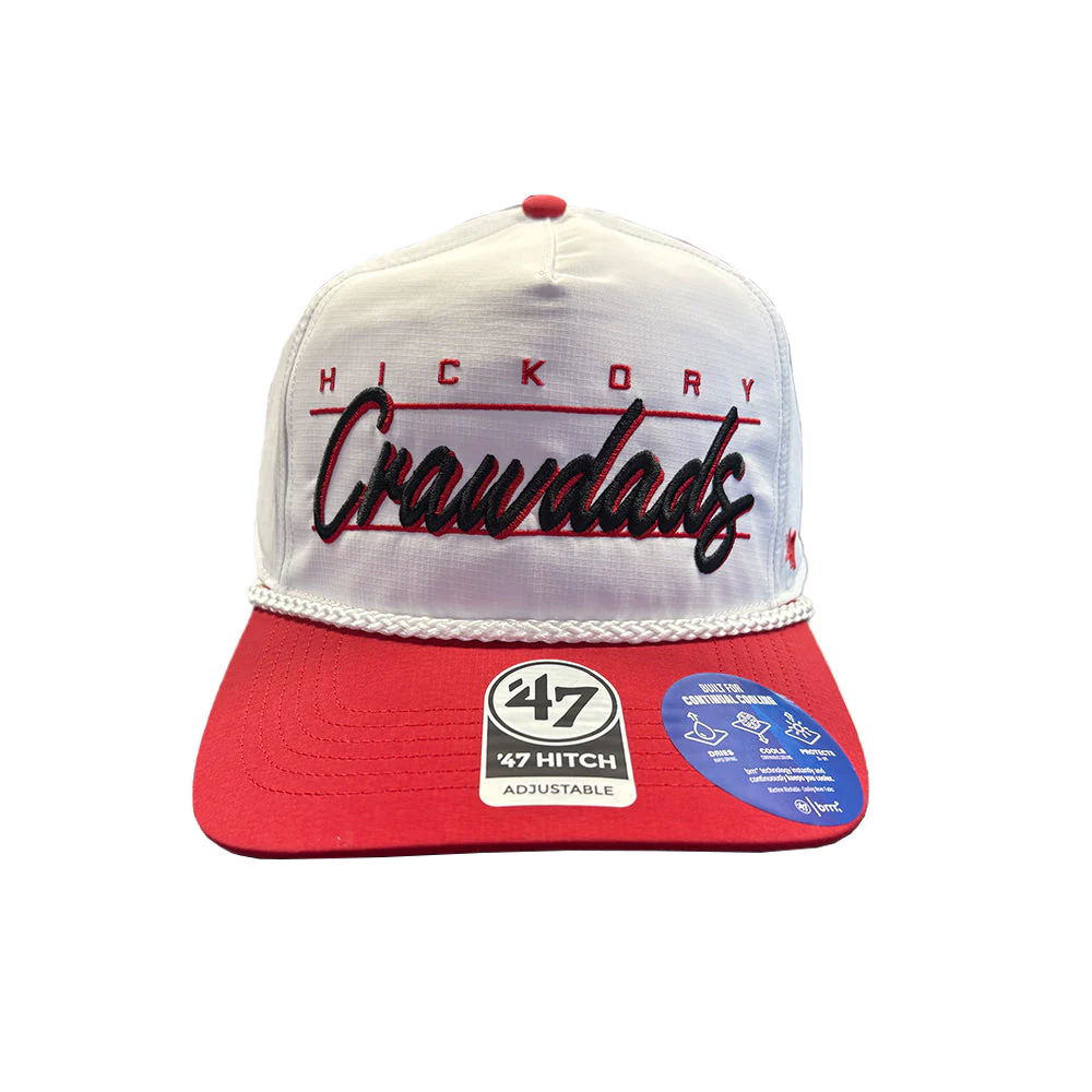 Hickory Crawdads '47 White/Red Condor Hitch Adjustable Cap - Image 2