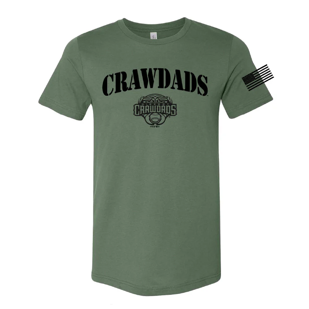 Hickory Crawdads Battalion Olive Tee