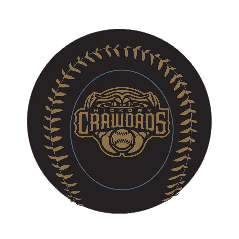 Hickory Crawdads Black Matte Rawlings Baseball