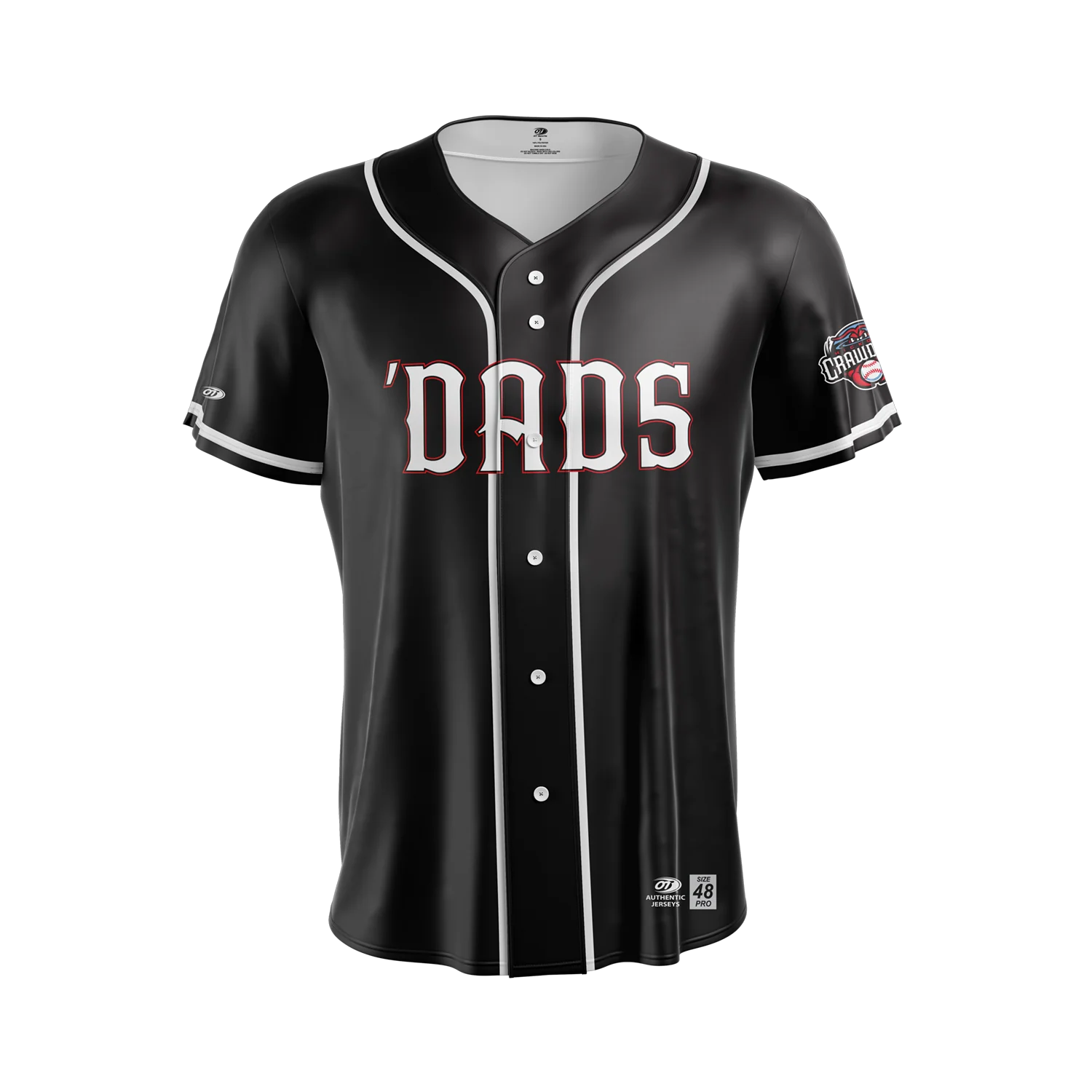 Hickory Crawdads OT Sports 'Dads Black Mens Premium Jersey