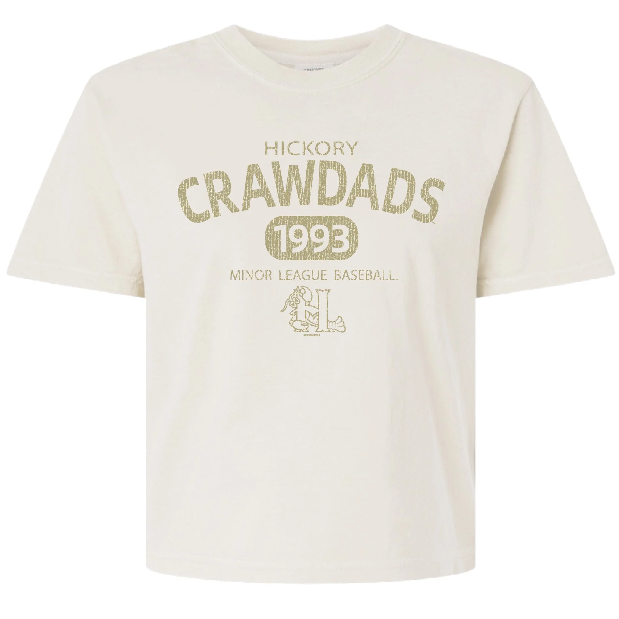 Hickory Crawdads Shydee Ivory Comfort Colors Womens Boxy Tee