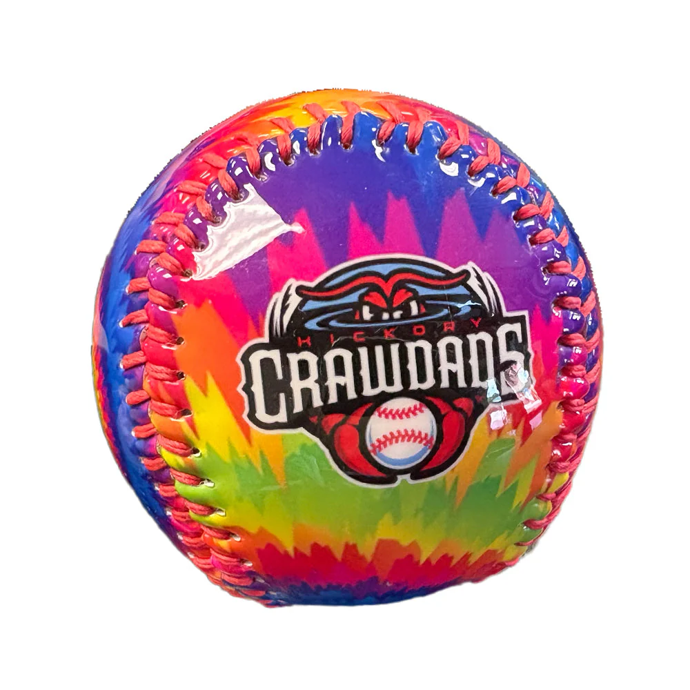 Hickory Crawdads Tie Dye Baseball
