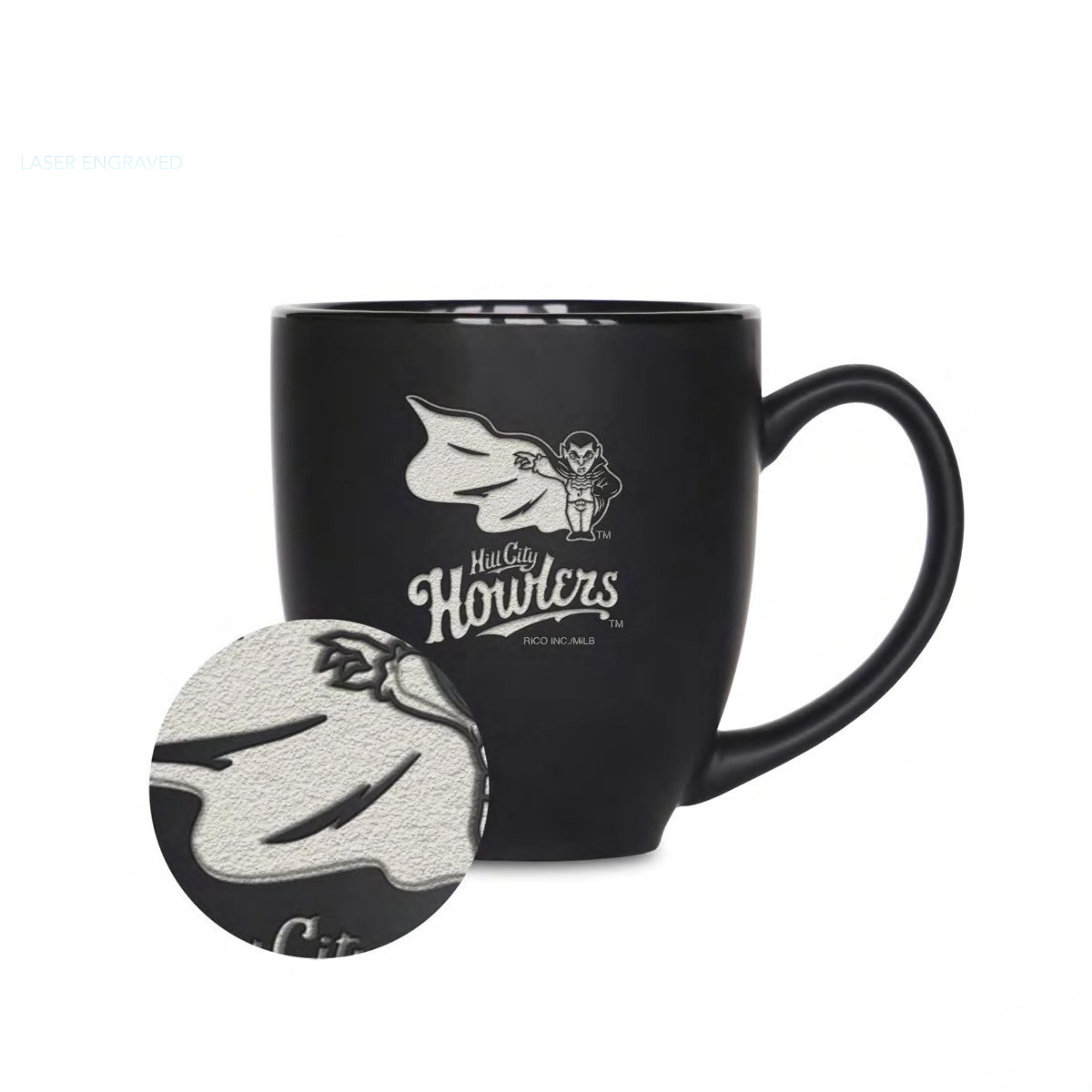 Hill City Howlers 15oz Black Ceramic Bistro Mug