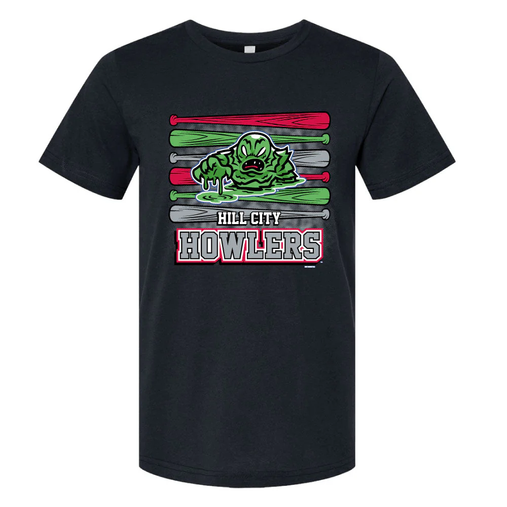 Hill City Howlers Adult Black Premium Heathered Marquis Tee