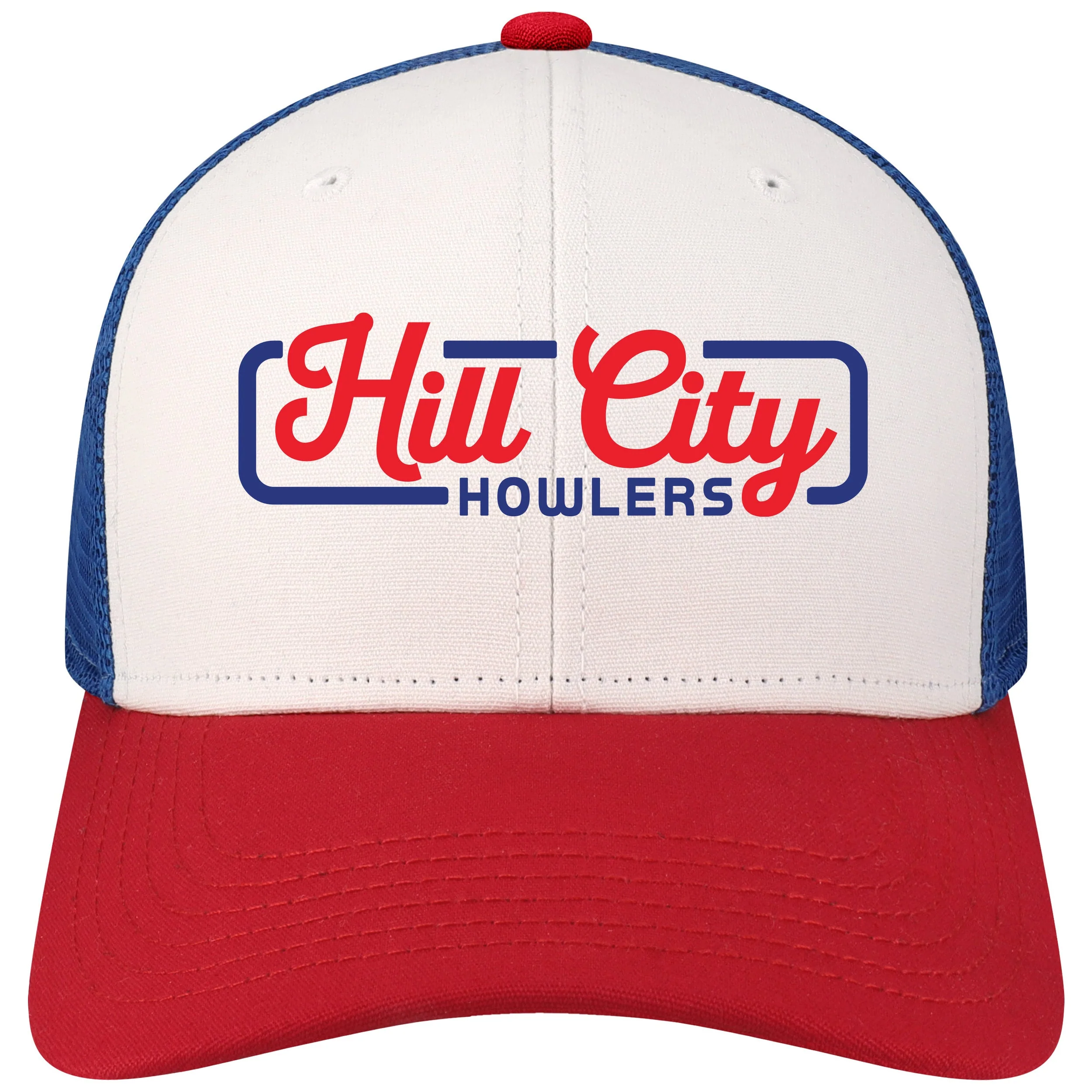 Hill City Howlers Adult Red White & Blue Legacy Headwear Mid-Pro Snapback