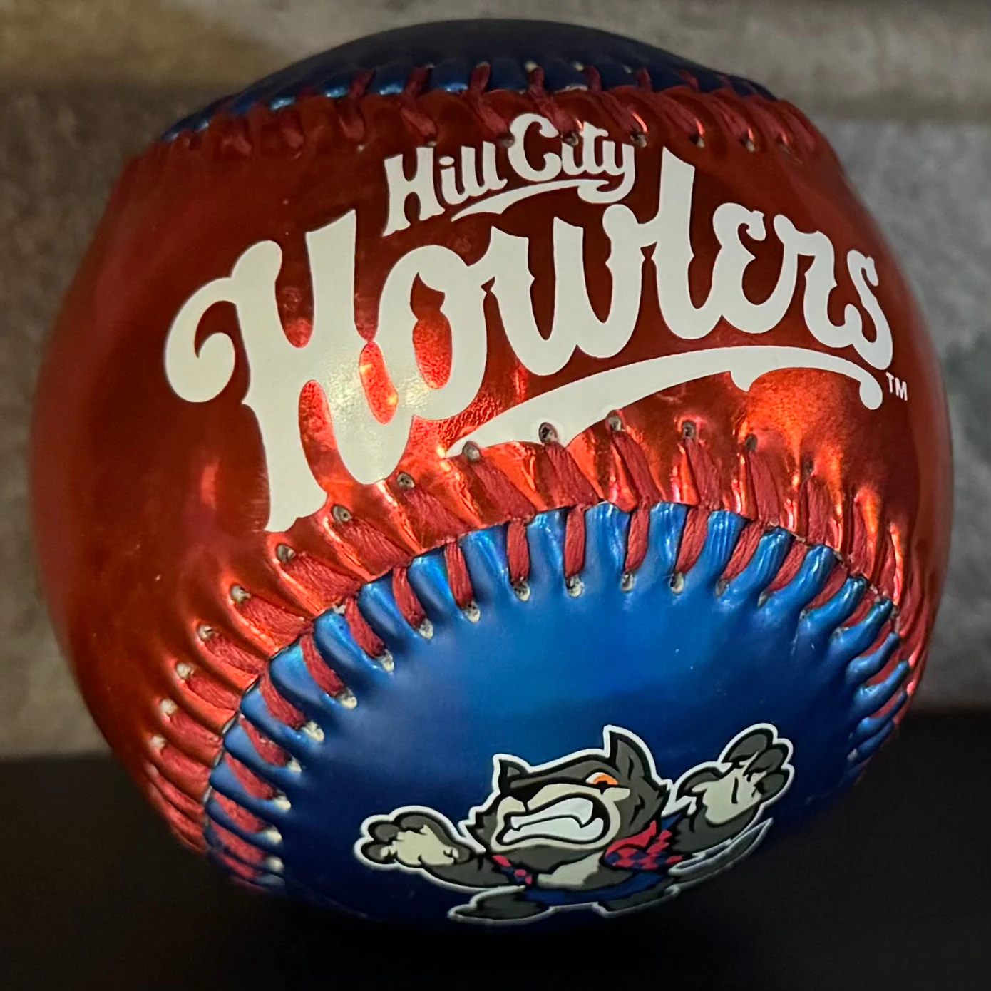 Hill City Howlers Metallic Red & Blue Baseball