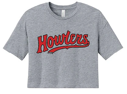 Hill City Howlers Women's Heather Grey Cropped Alternate Tee