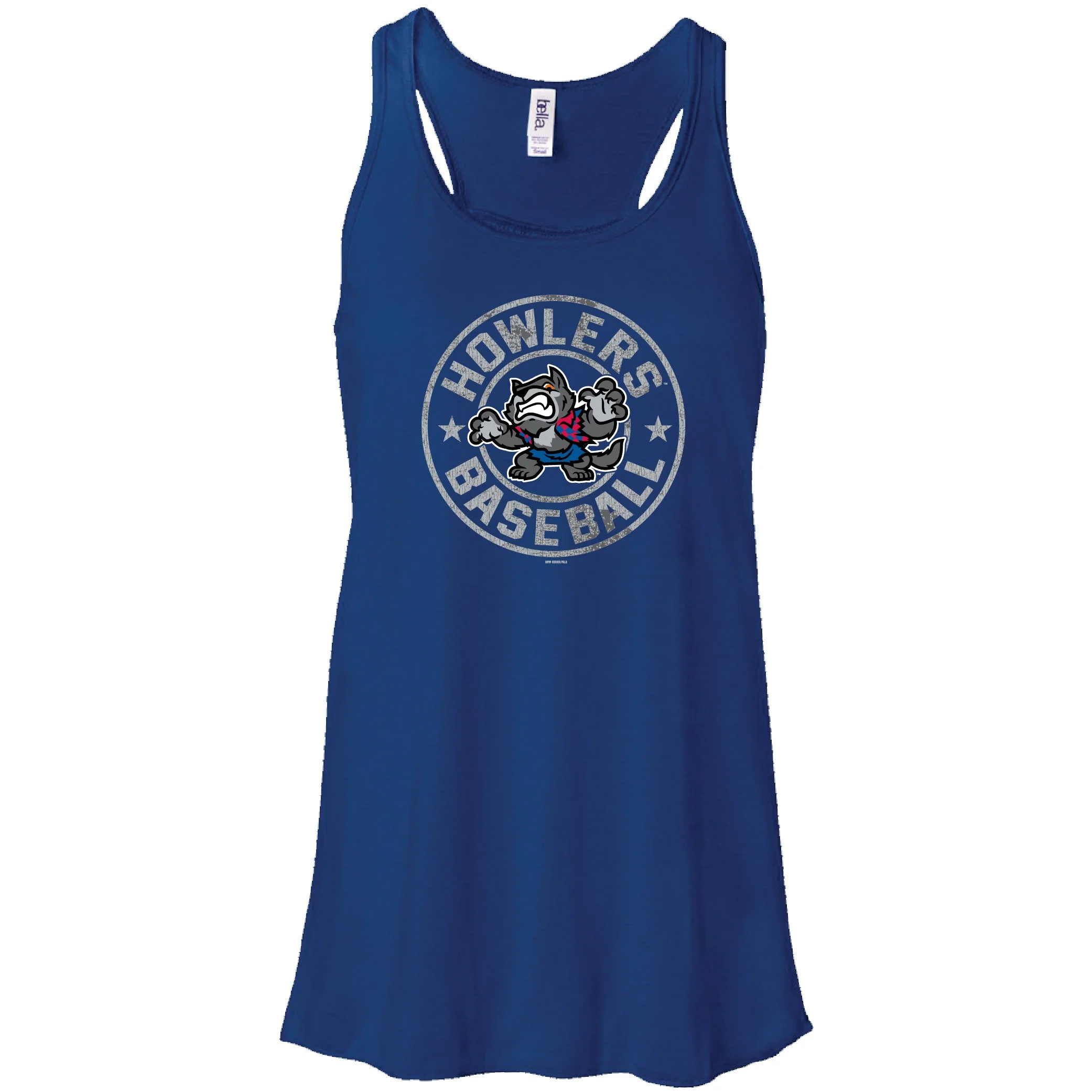 Hill City Howlers Women's Royal Flowy Racerback Frizzened Tank Top