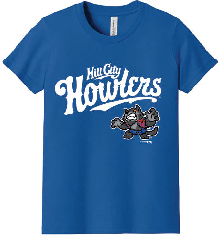 Hill City Howlers Youth Royal Primary Werewolf Logo Jersey Tee