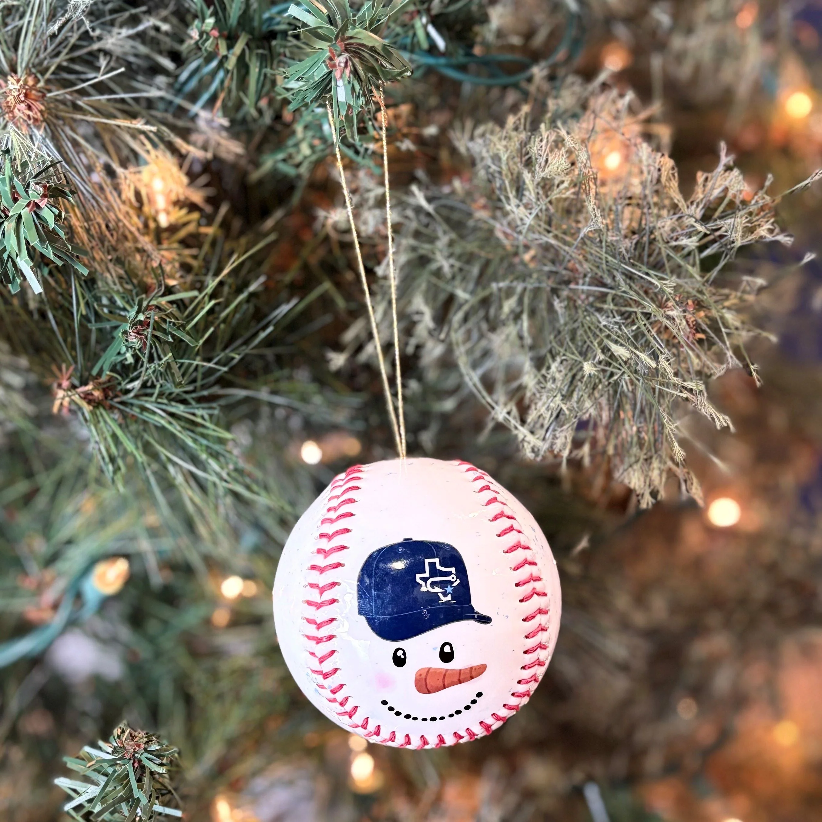 Corpus Christi Hooks Holiday Ornament - Snowman