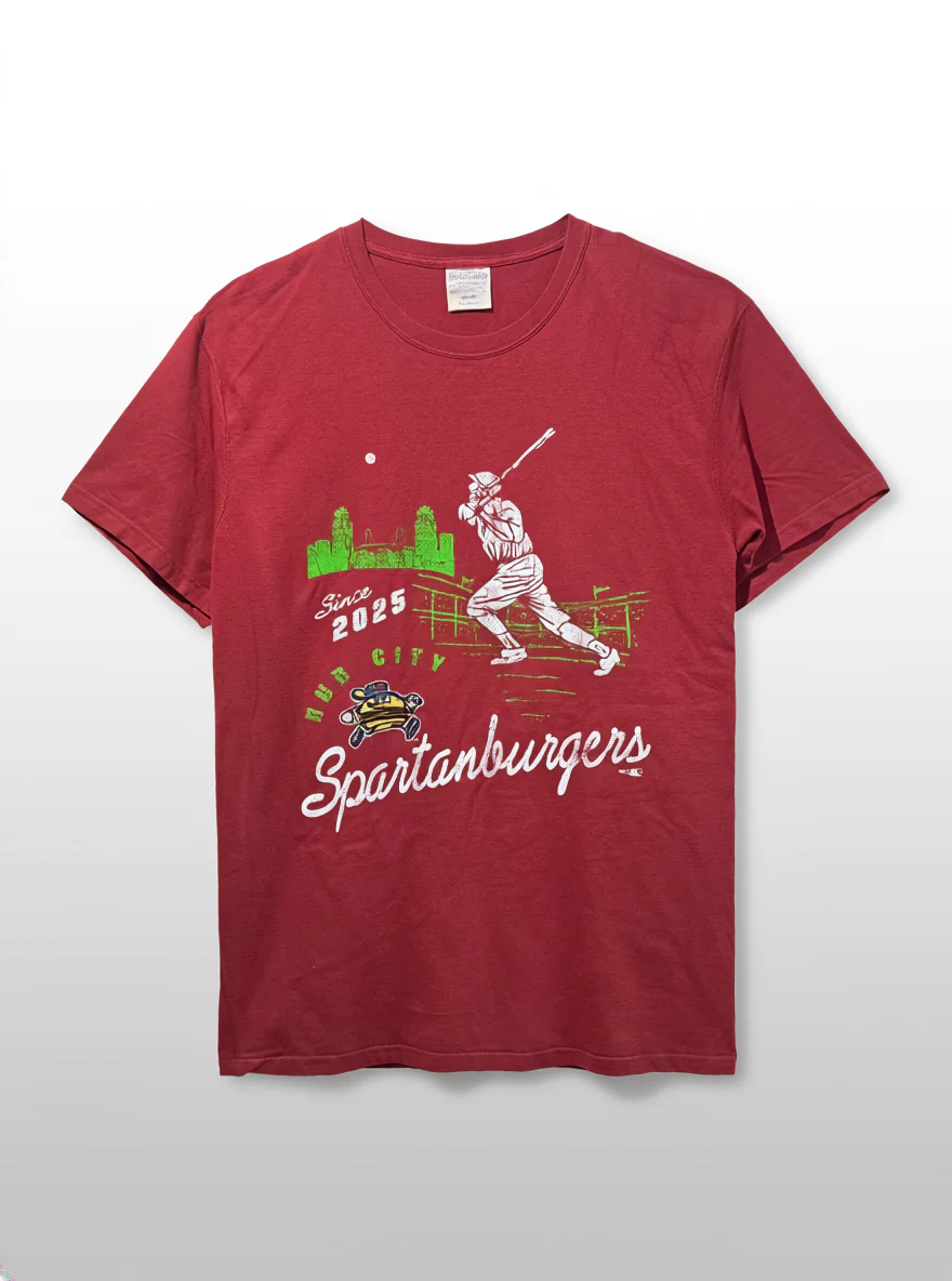 Hub City Spartanburgers Red Home Run Tee