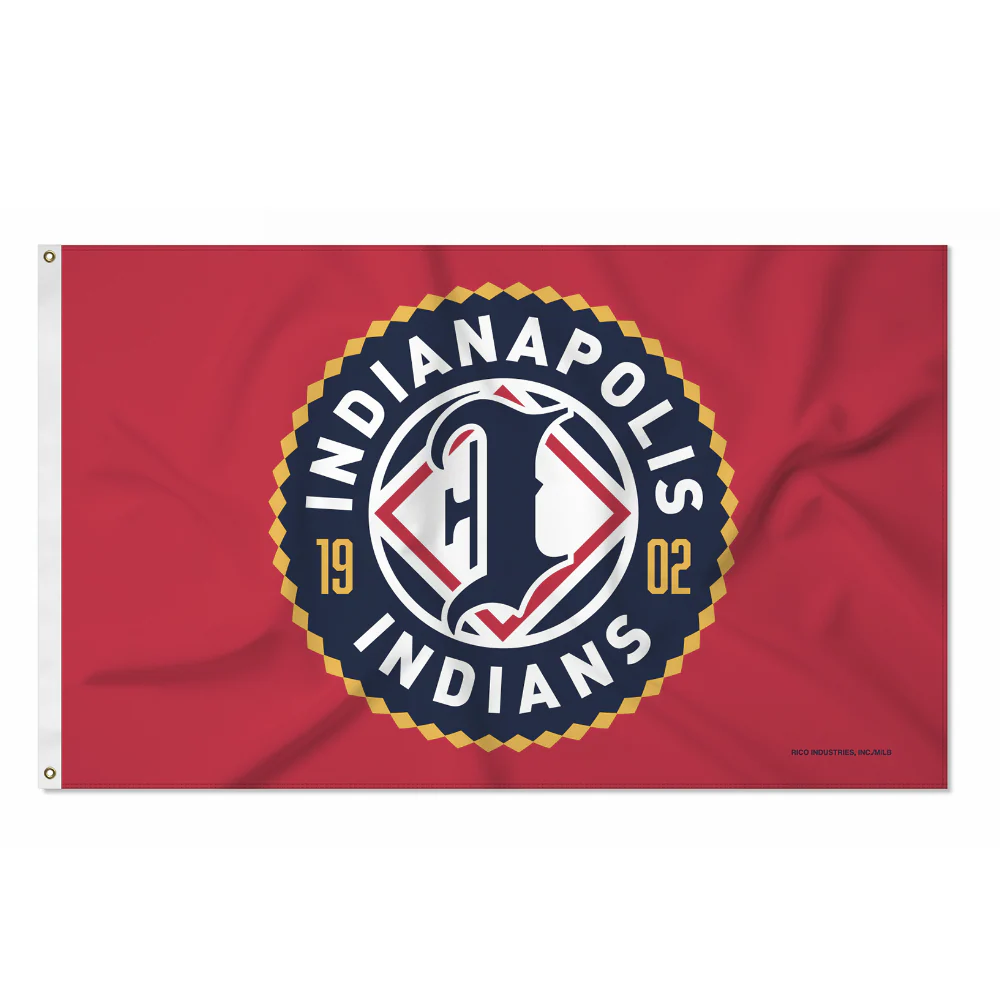 Indianapolis Indians 3'x5' Red Primary Logo Flag