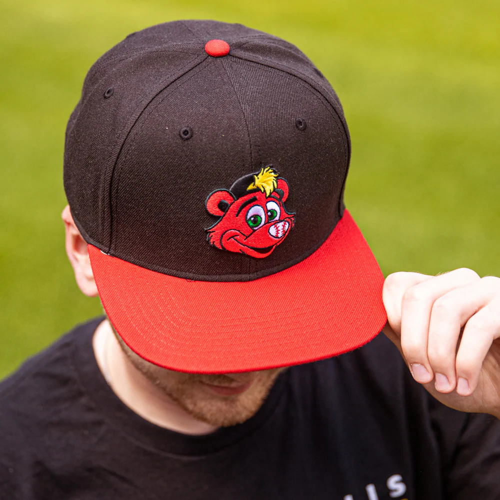 Indianapolis Indians '47 Adult Black/Red Rowdie No Shot Two Tone Adjustable Captain Snapback - Image 3