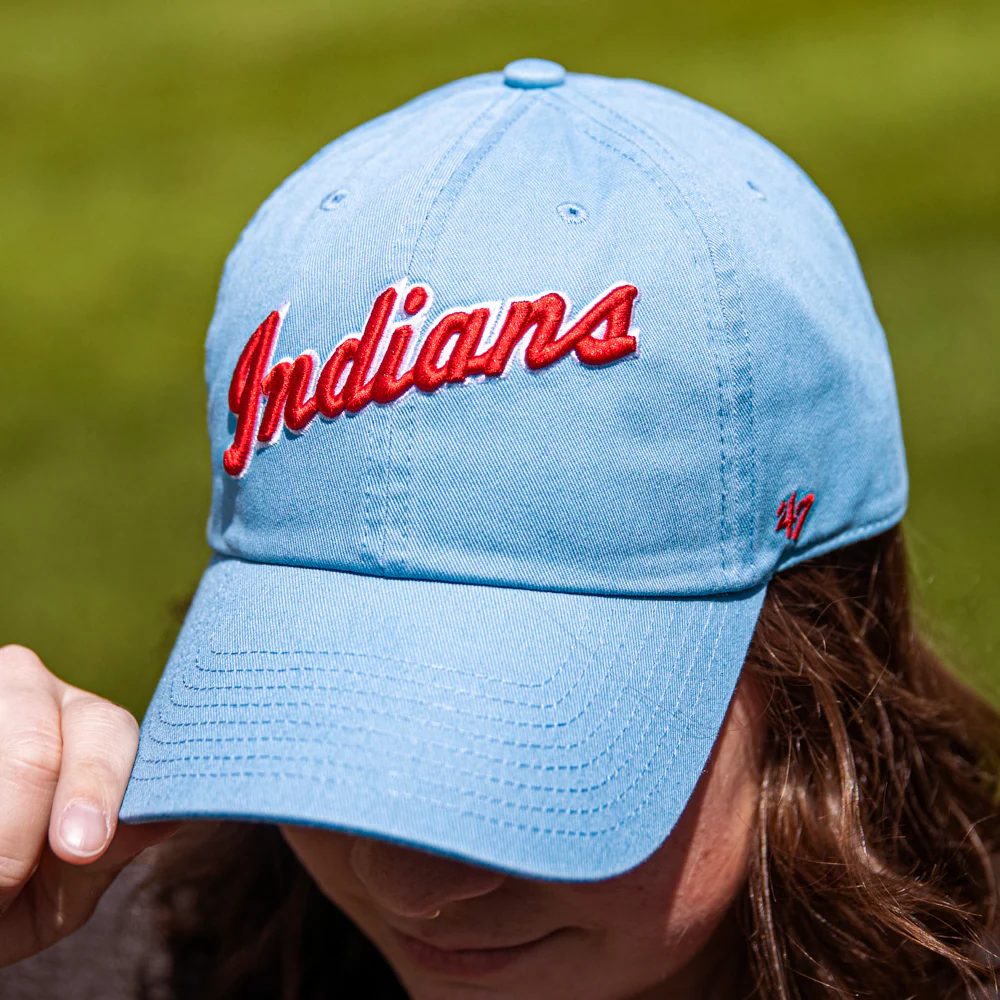 Indianapolis Indians '47 Adult Columbia 1980's Wordmark Script Adjustable Clean Up Cap - Image 3