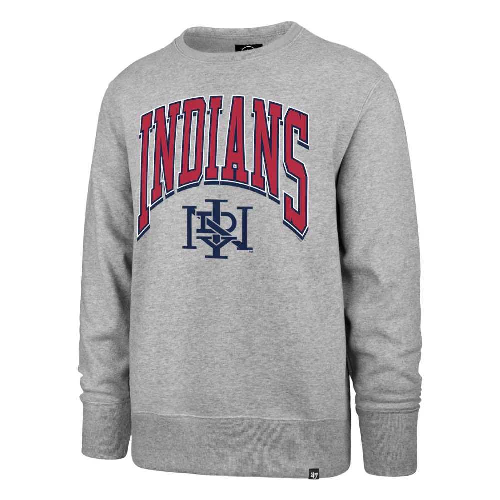 Indianapolis Indians '47 Adult Grey Home Cap Headline Crewneck Sweatshirt