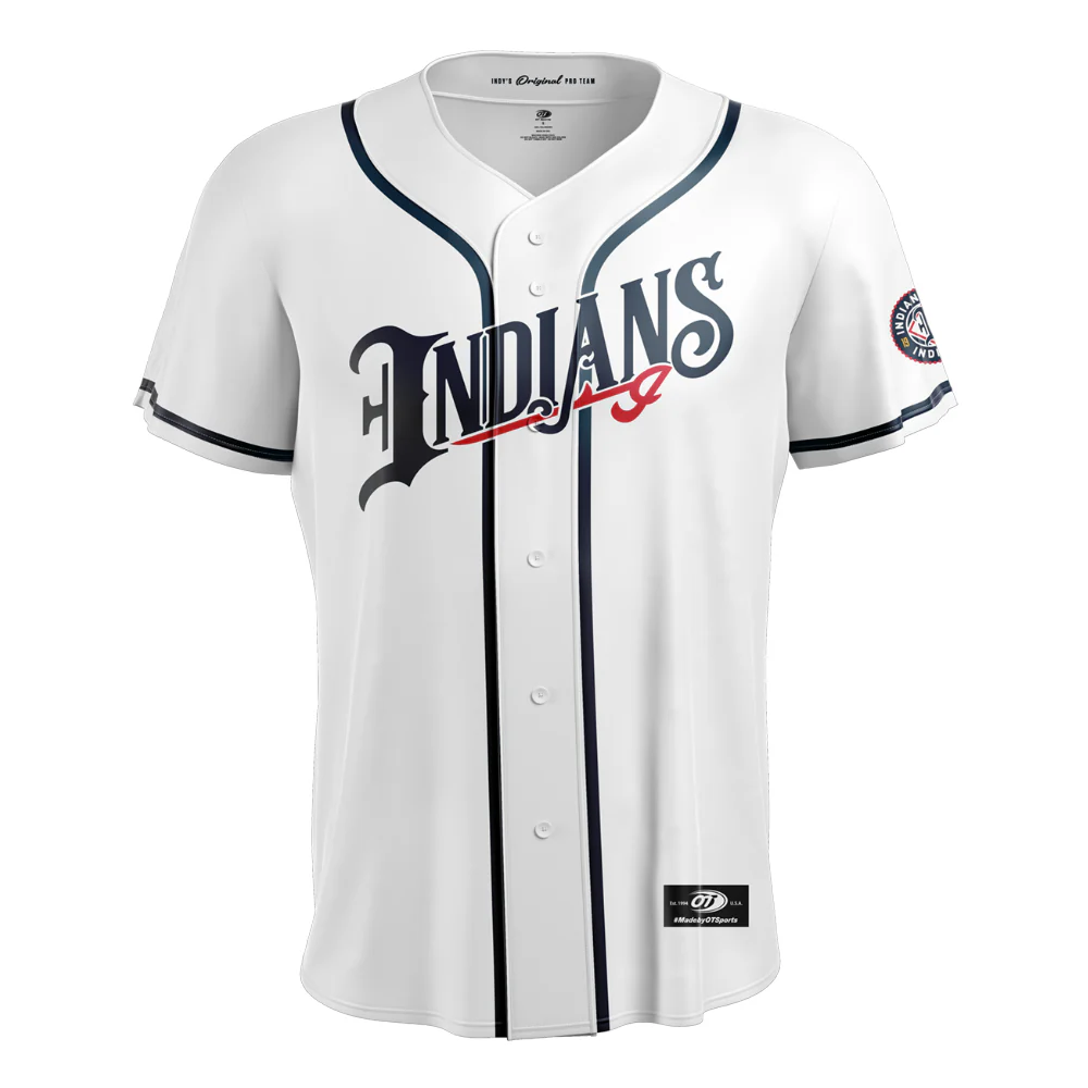 Indianapolis Indians Adult Customizable Home White Replica Jersey - Image 3