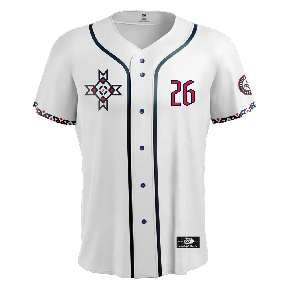Indianapolis Indians Adult Customizable White Native American Heritage Replica Jersey - Image 3