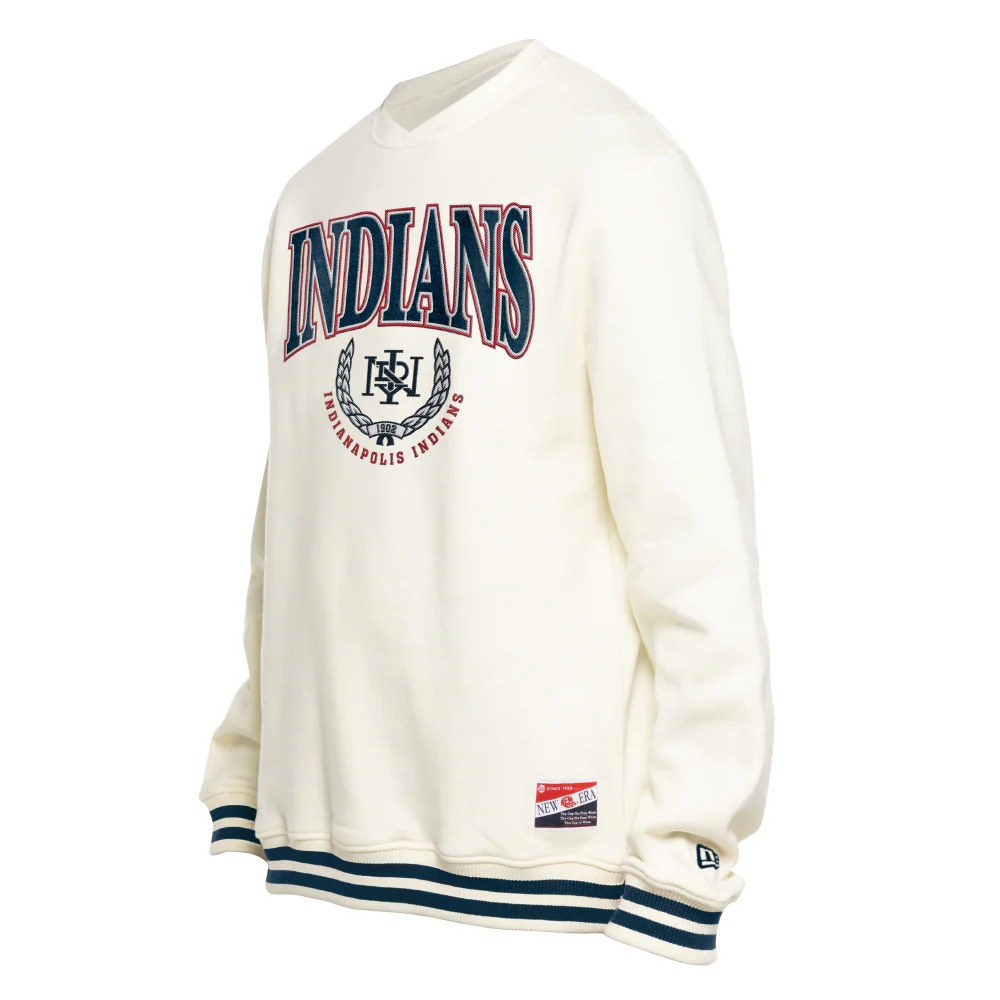 Indianapolis Indians Adult New Era White Vintage INDY Crewneck Sweatshirt - Image 2
