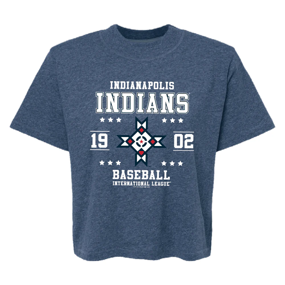 Indianapolis Indians Women's Navy Native American Heritage Boxy Tee