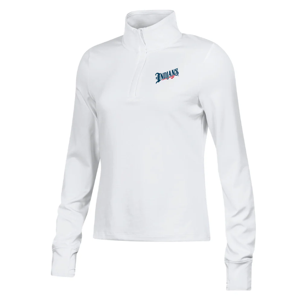 Indianapolis Indians Women's White Wordmark Under Armour Motion 1/4 Zip Jacket