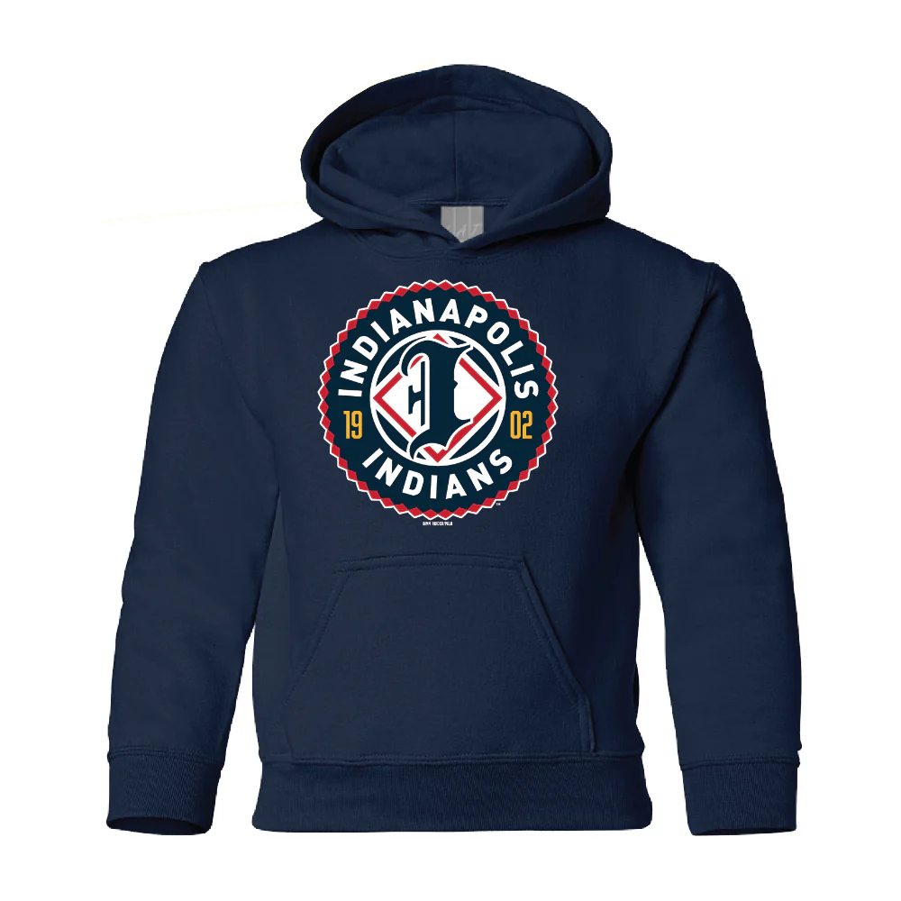 Indianapolis Indians Youth Navy Primary Logo Hoodie