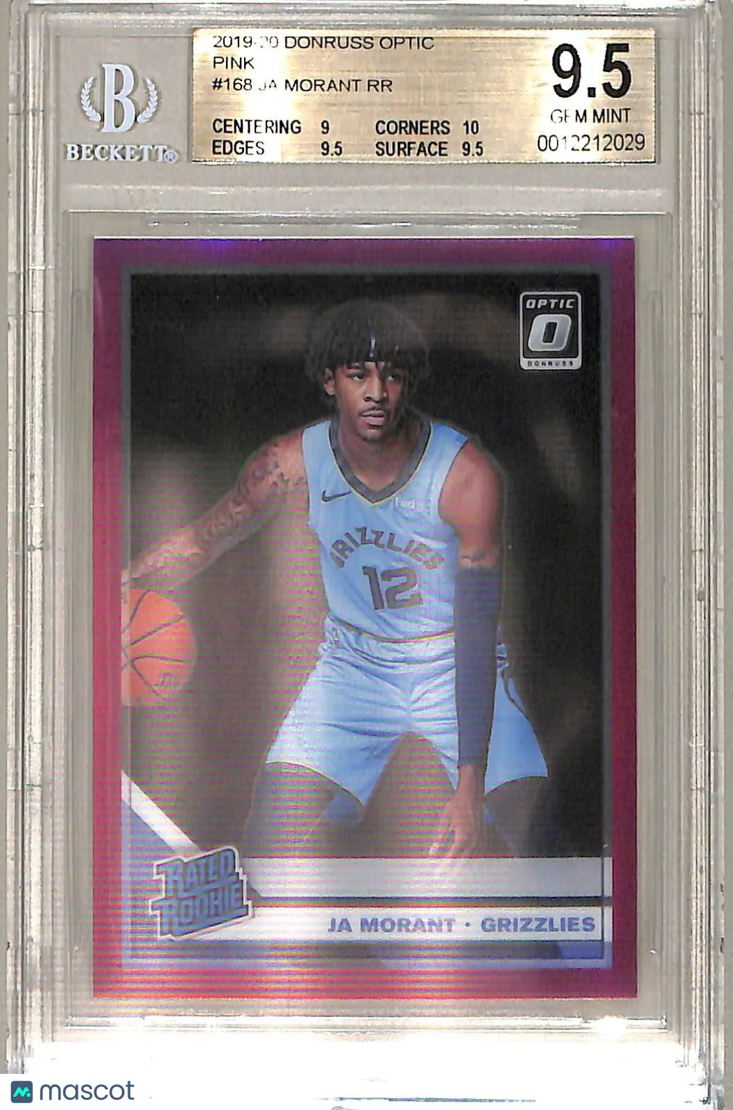 Ja Morant RR 2019 Donruss Optic Pink #168 /25 BGS