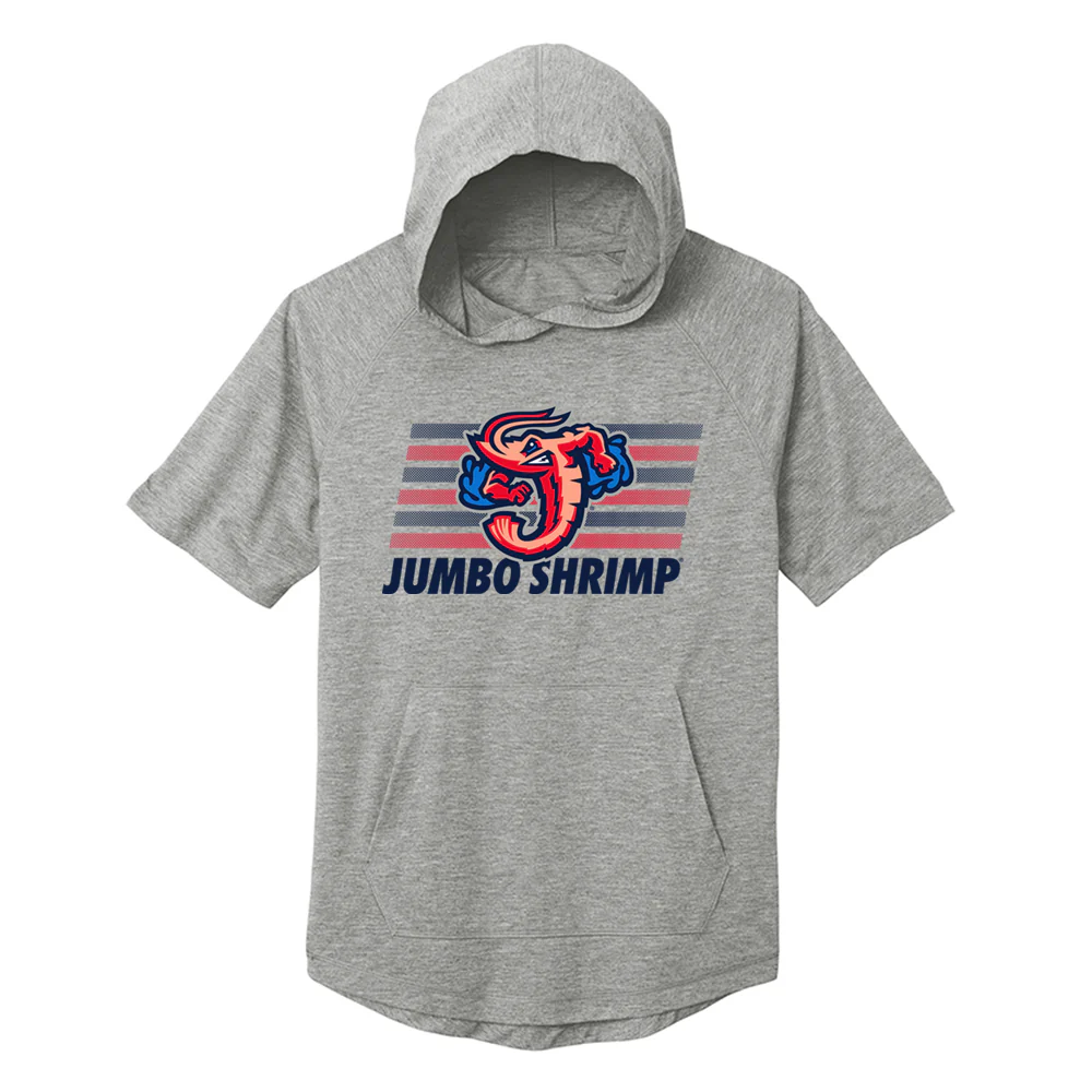 Jacksonville Jumbo Shrimp 108 Stitches Block Line S/S Performance Hoodie