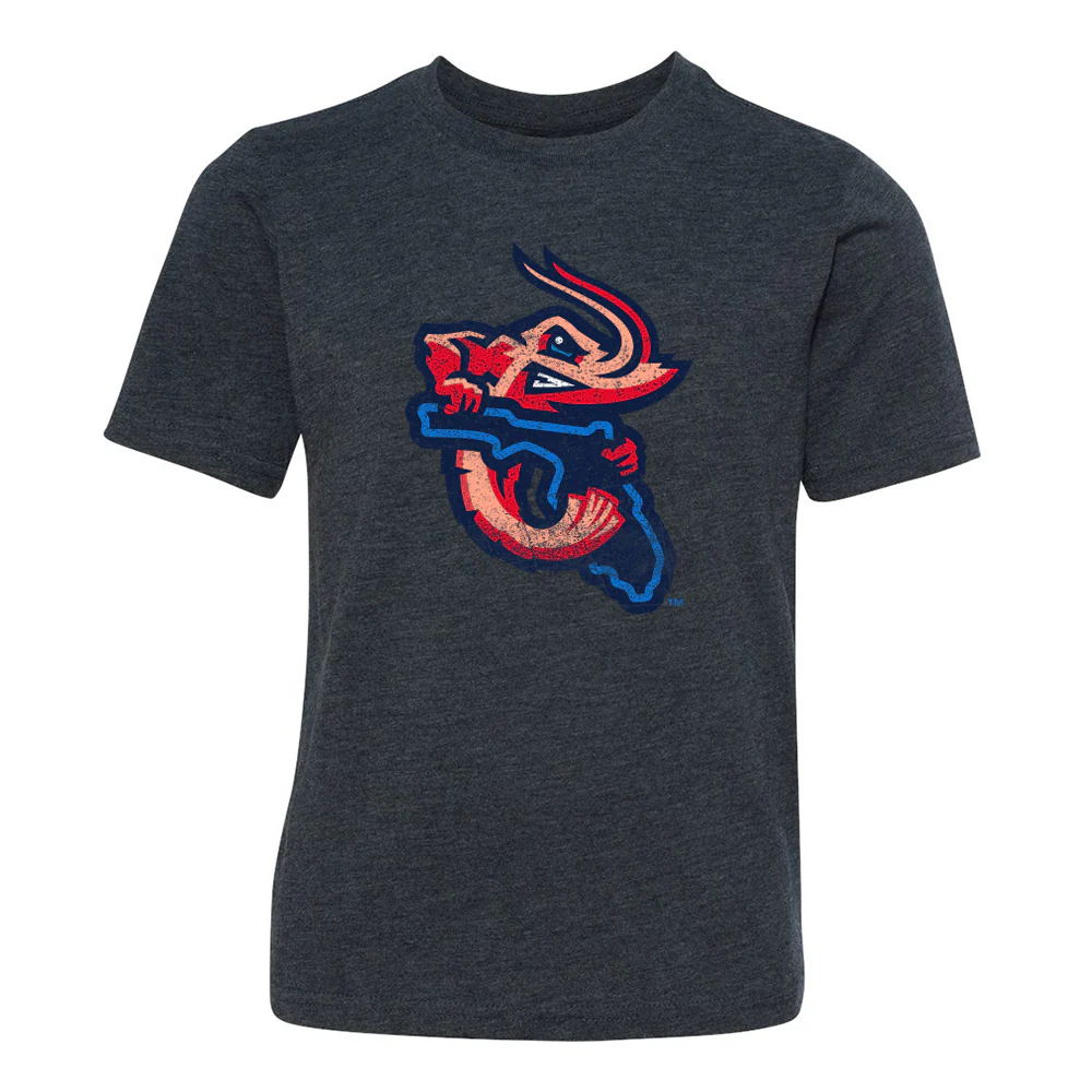Jacksonville Jumbo Shrimp 108 Stitches Youth Navy Vintage Tee