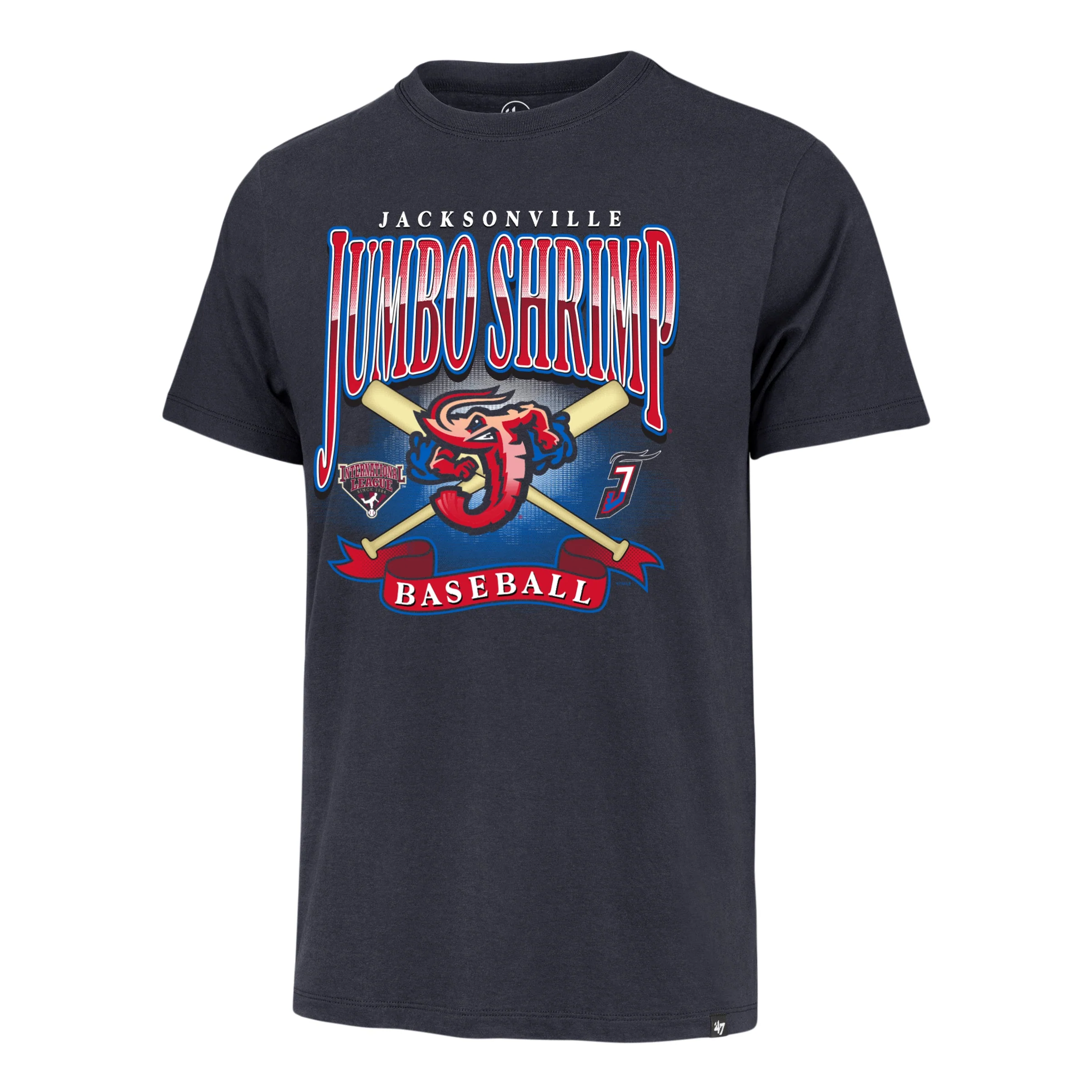 Jacksonville Jumbo Shrimp '47 Atlas Blue Chrometown Franklin Tee