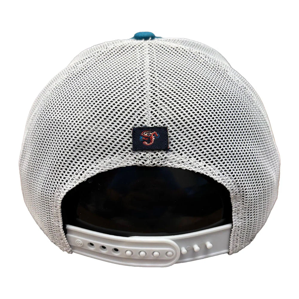 Jacksonville Jumbo Shrimp '47 Dark Teal Overhand Trucker - Image 2